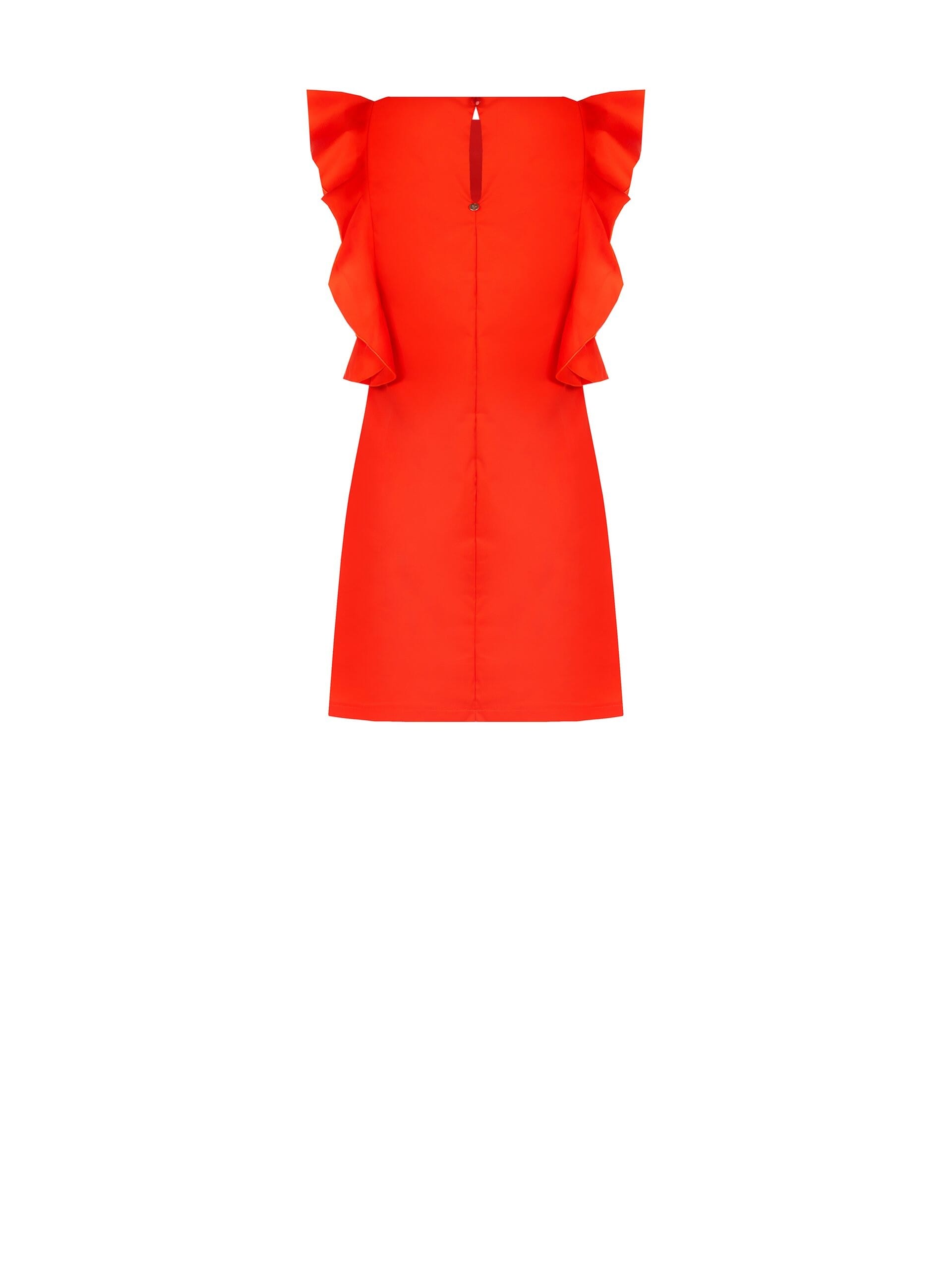 Abito Corto A Trapezio In Tessuto Parachute Con Volants Rinascimento