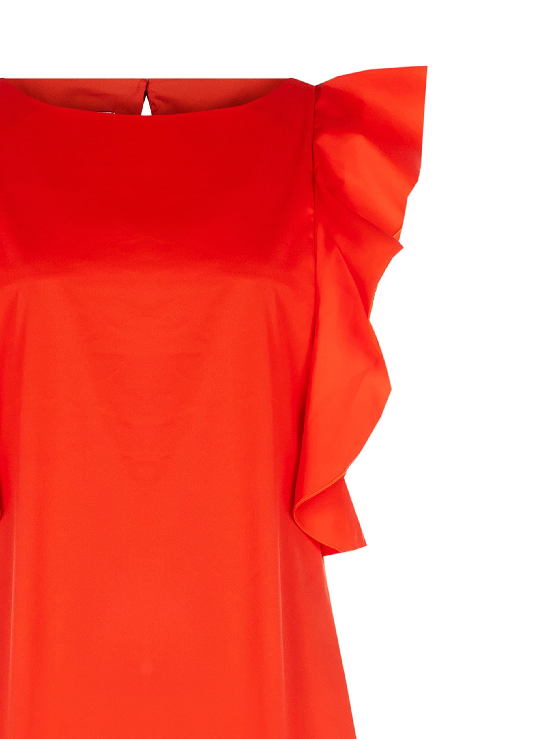 Abito Corto A Trapezio In Tessuto Parachute Con Volants Rinascimento