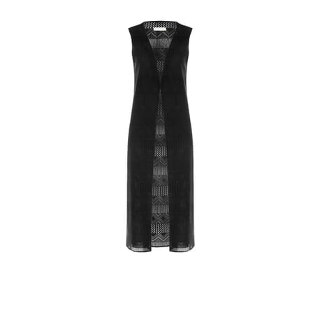 Rinascimento Long Perforated Knitted Cotton Vest With Hook-and-Loop Closure