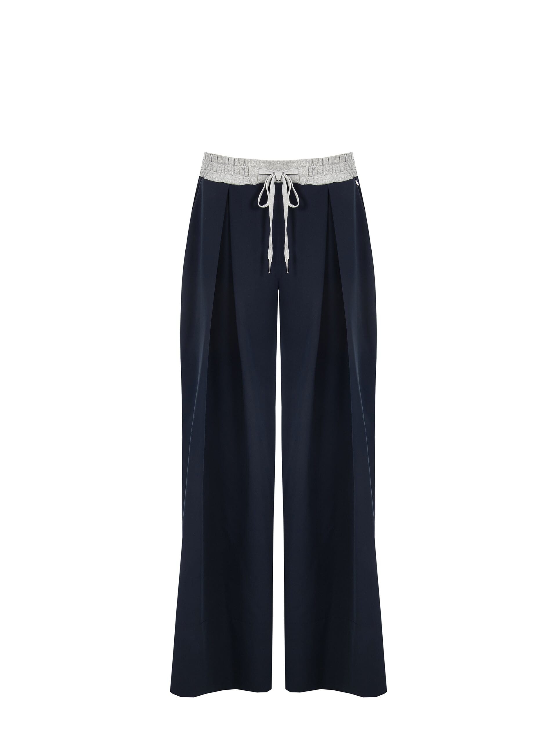 Pantalone Palazzo A Pieghe In Misto Viscosa Con Tasche E Elastico A Contrasto Rinascimento