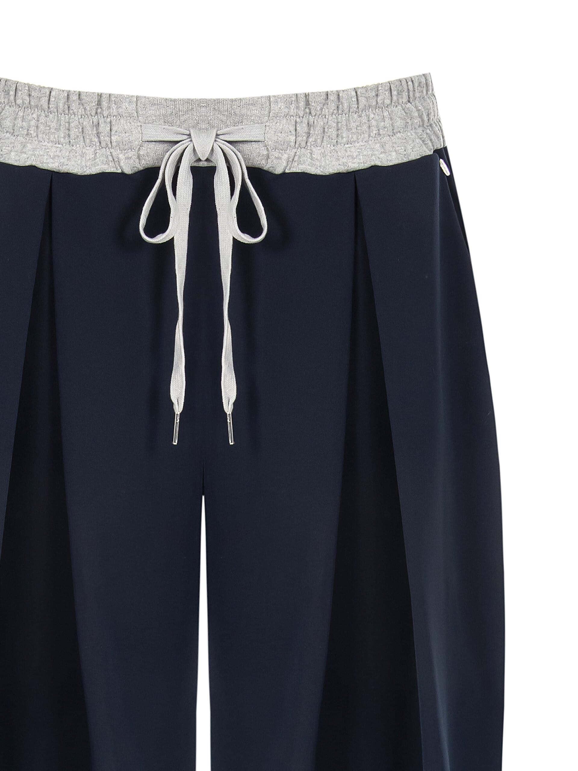 Pantalone Palazzo A Pieghe In Misto Viscosa Con Tasche E Elastico A Contrasto Rinascimento