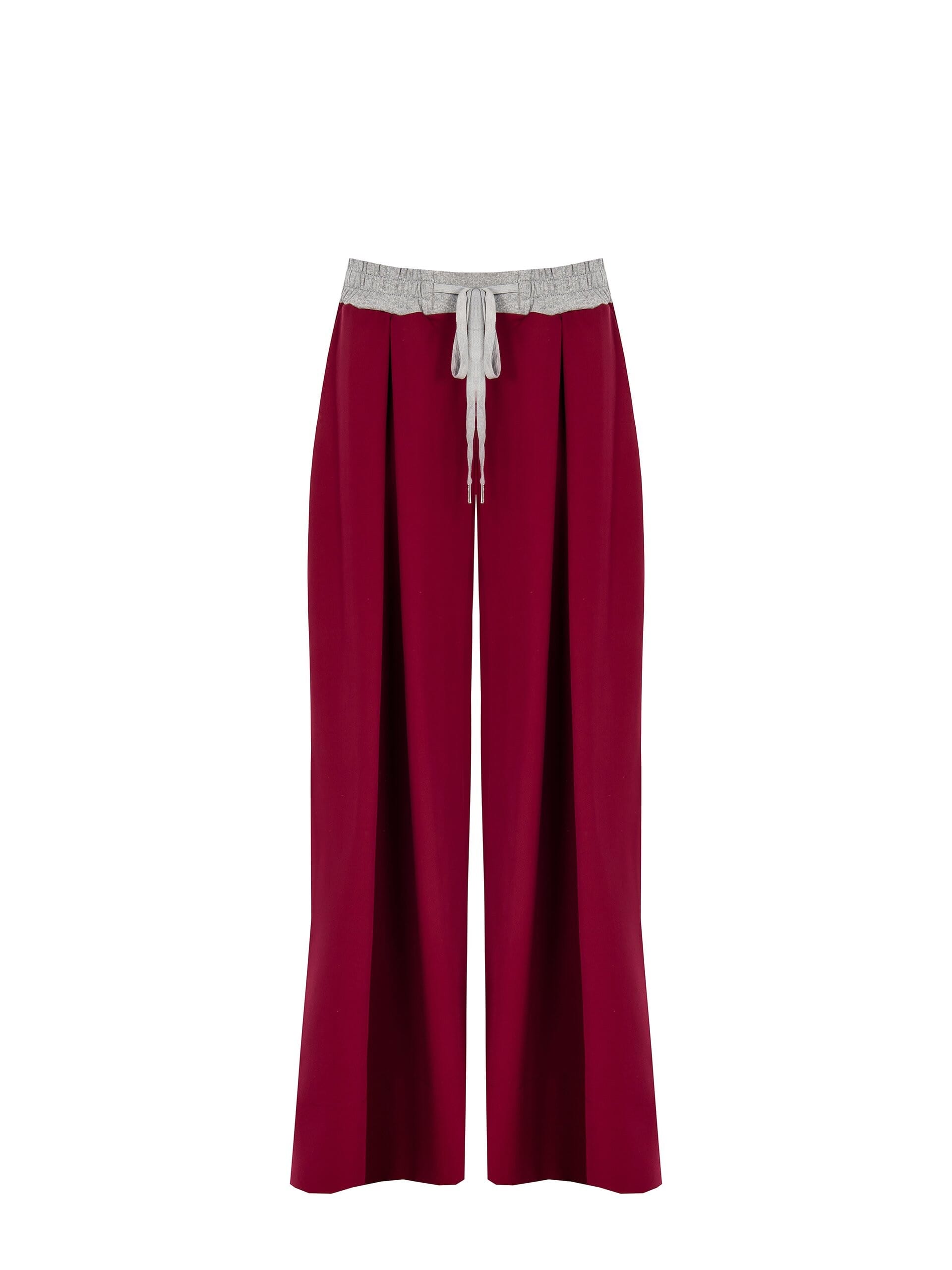 Pantalone Palazzo A Pieghe In Misto Viscosa Con Tasche E Elastico A Contrasto Rinascimento