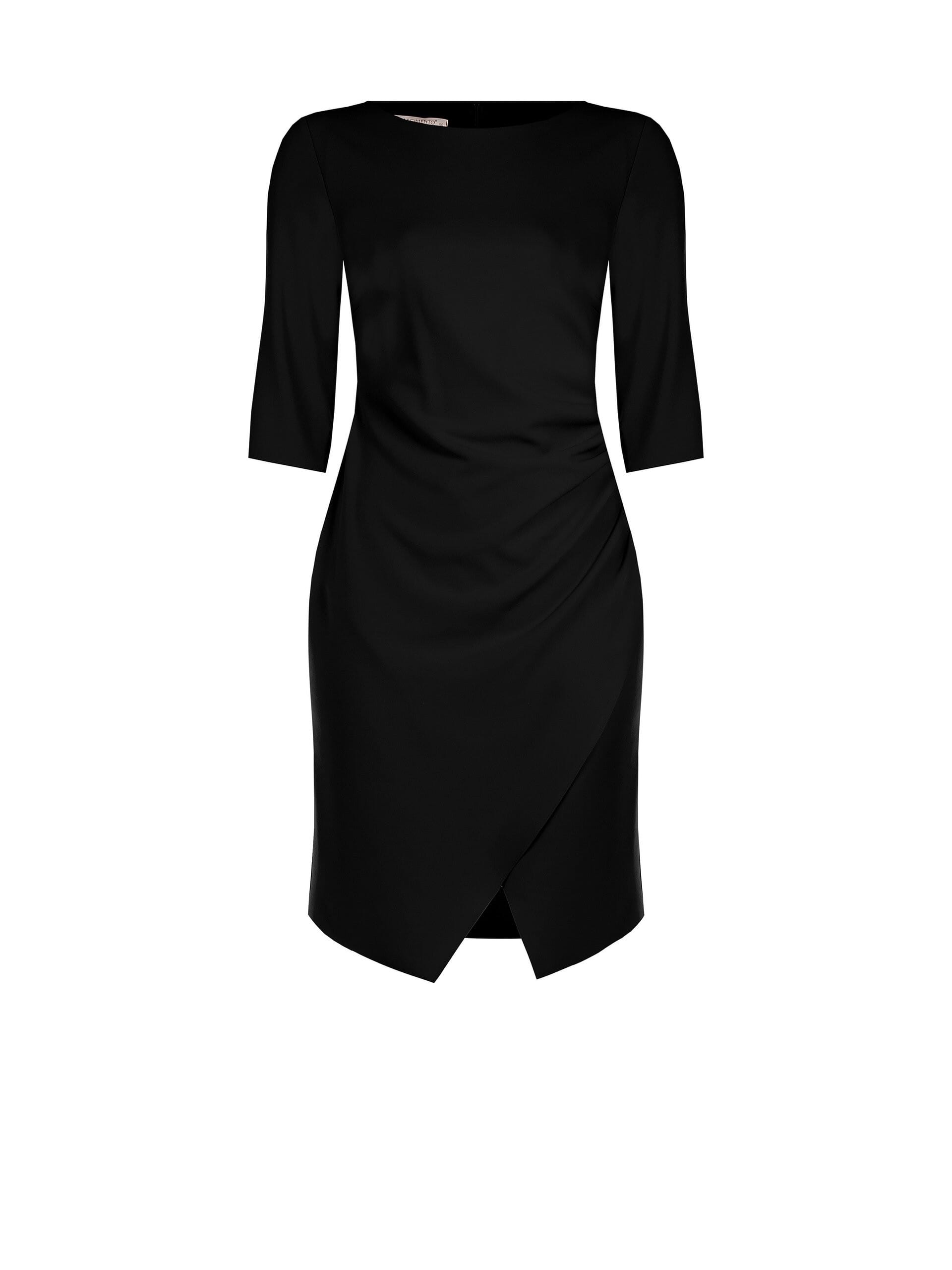 Abito Al Ginocchio A Tubino In Scuba Crepe Con Maniche A 3/4 Rinascimento Curvy