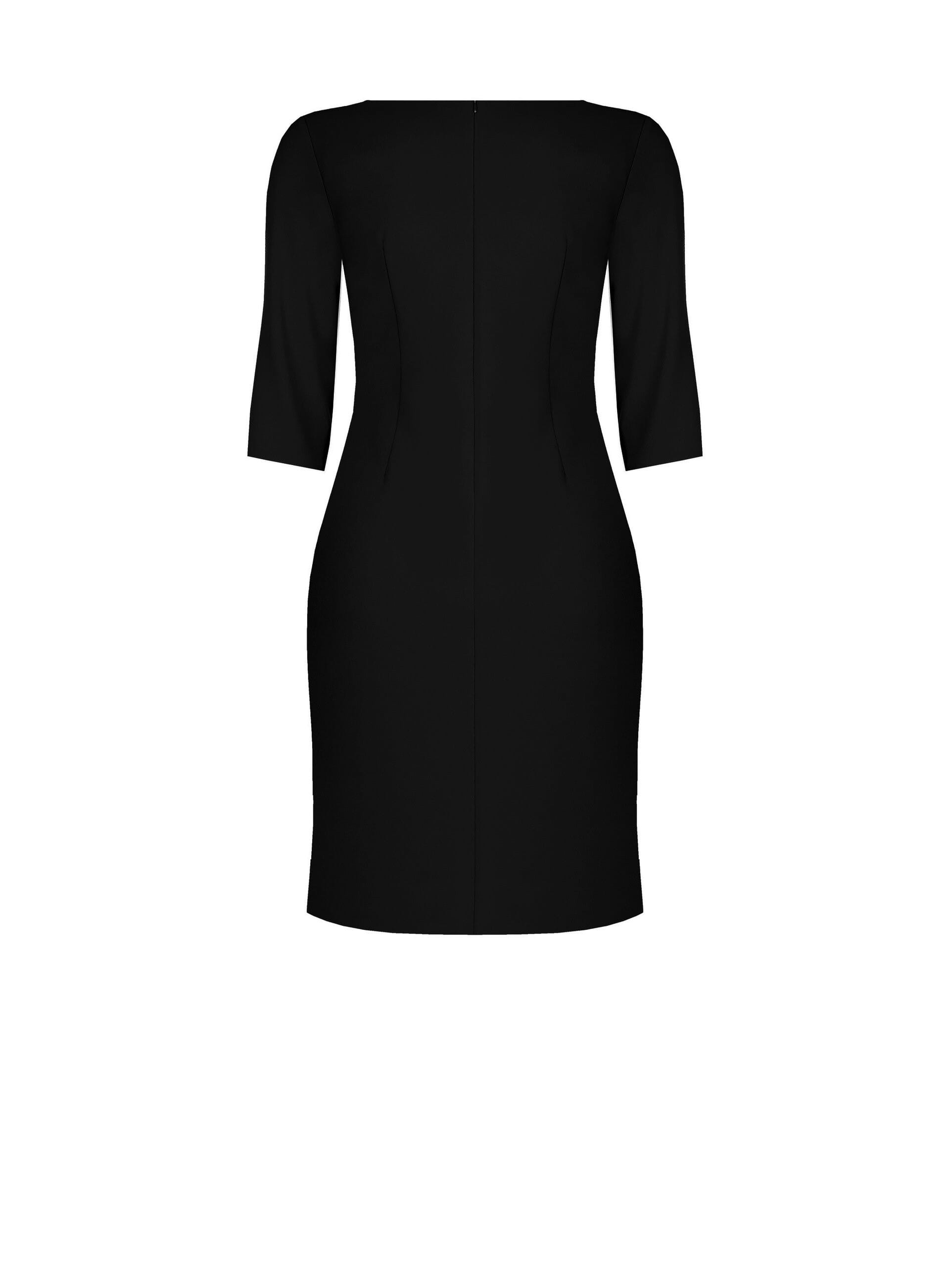 Abito Al Ginocchio A Tubino In Scuba Crepe Con Maniche A 3/4 Rinascimento Curvy