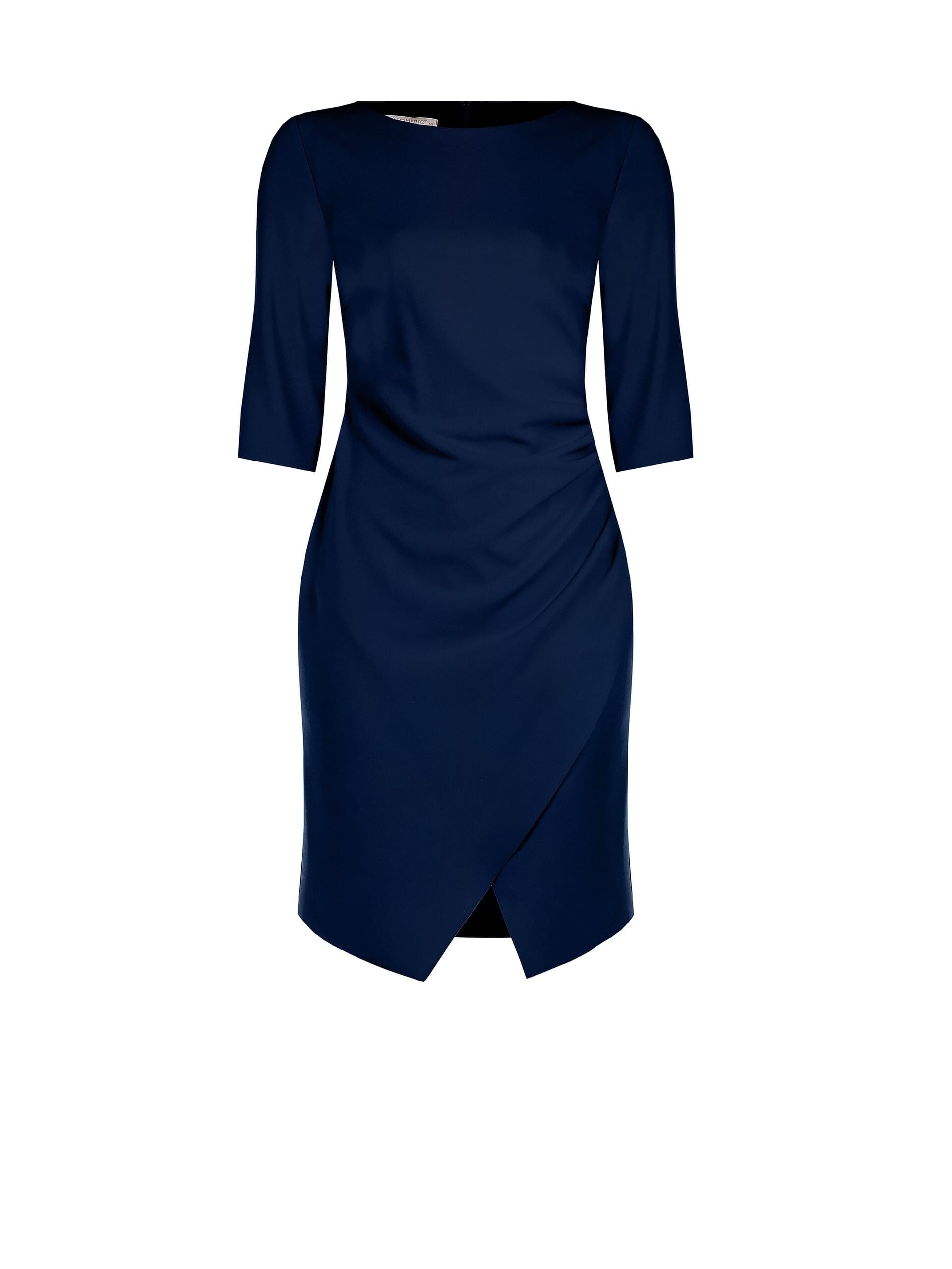 Abito Al Ginocchio A Tubino In Scuba Crepe Con Maniche A 3/4 Rinascimento Curvy