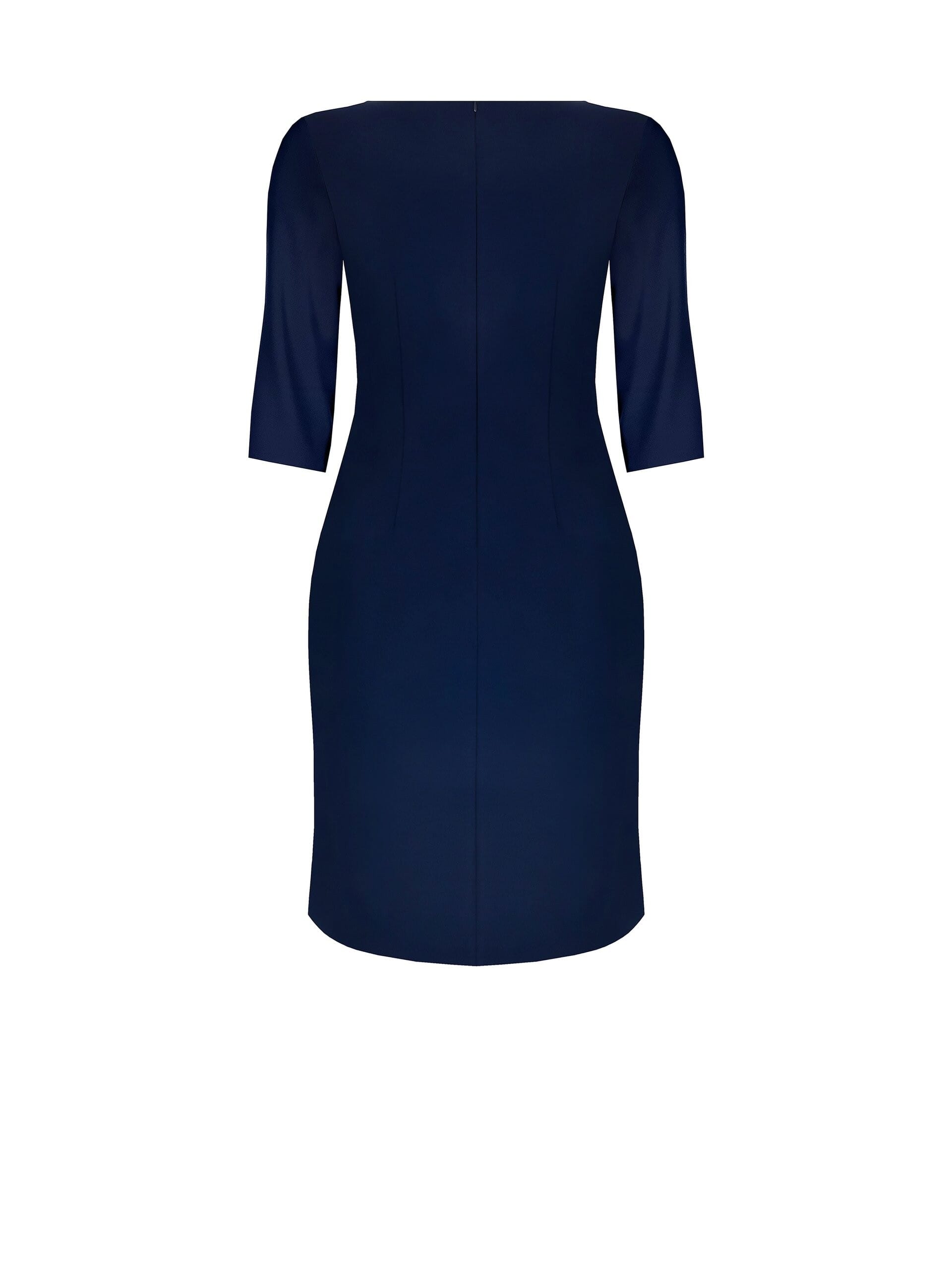 Abito Al Ginocchio A Tubino In Scuba Crepe Con Maniche A 3/4 Rinascimento Curvy