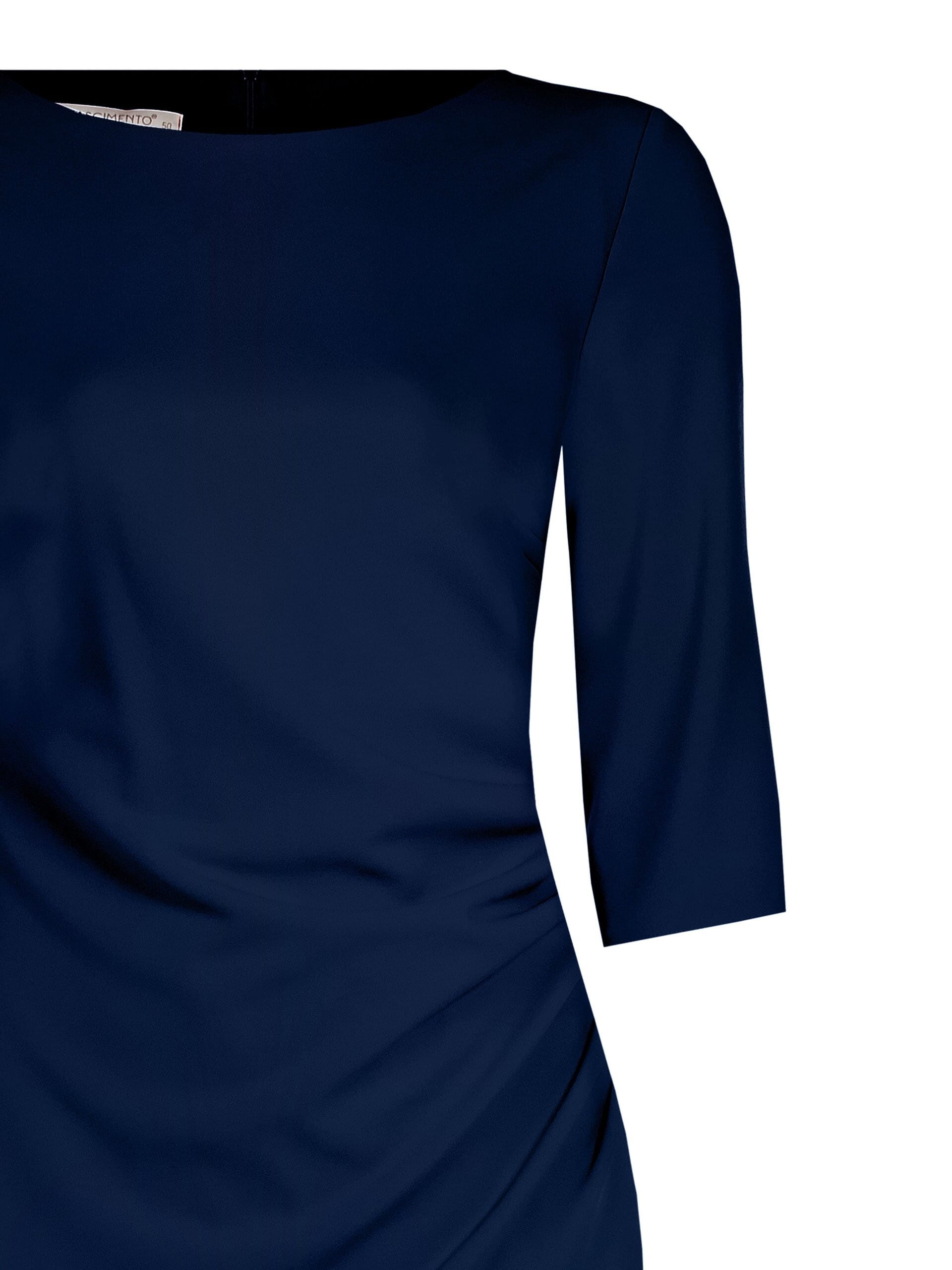 Abito Al Ginocchio A Tubino In Scuba Crepe Con Maniche A 3/4 Rinascimento Curvy