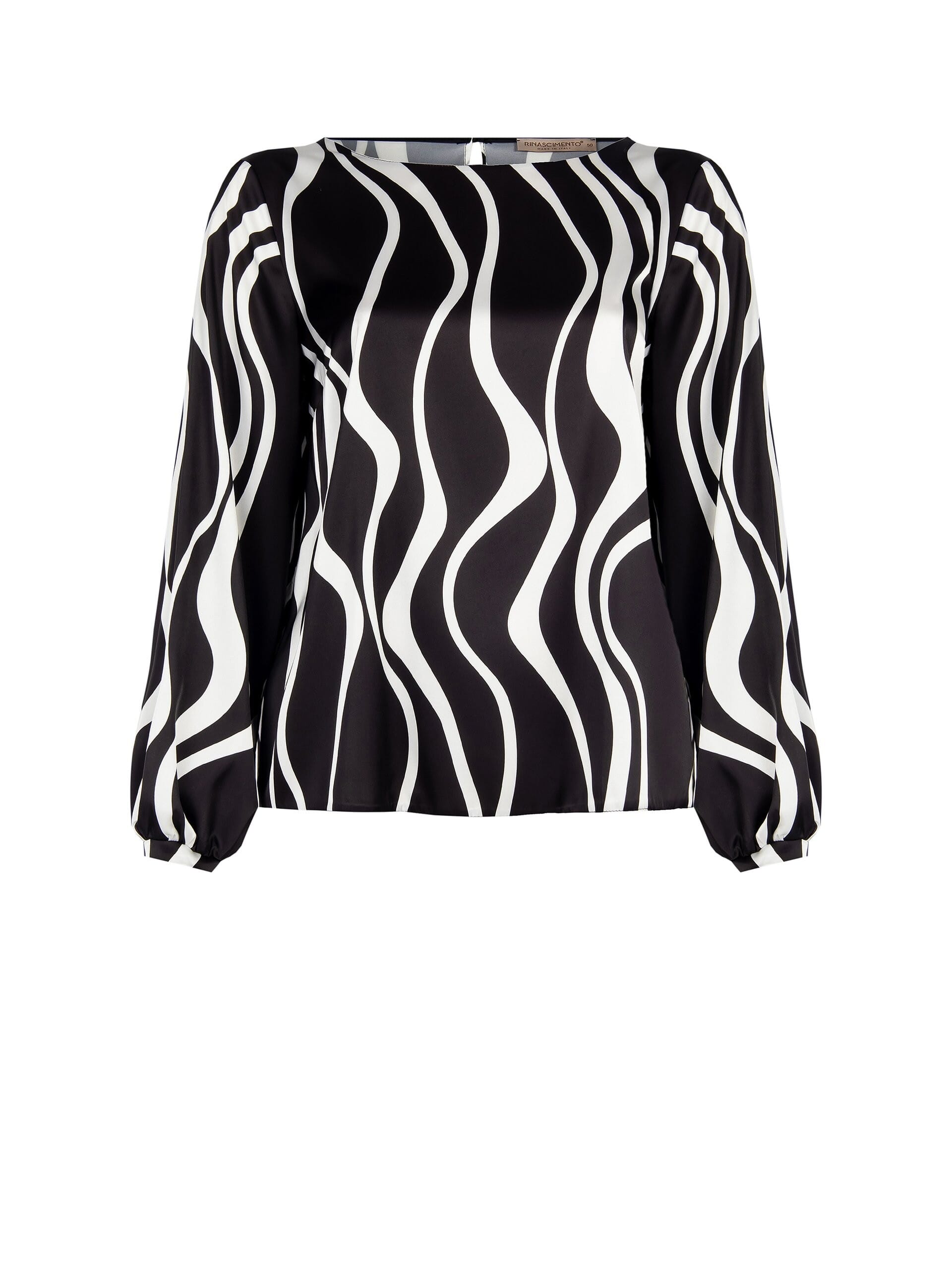 Blusa Ampia In Raso Stampato Rinascimento Curvy