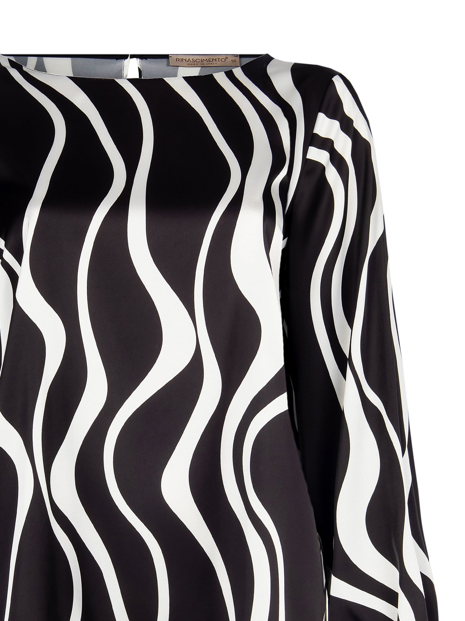 Blusa Ampia In Raso Stampato Rinascimento Curvy