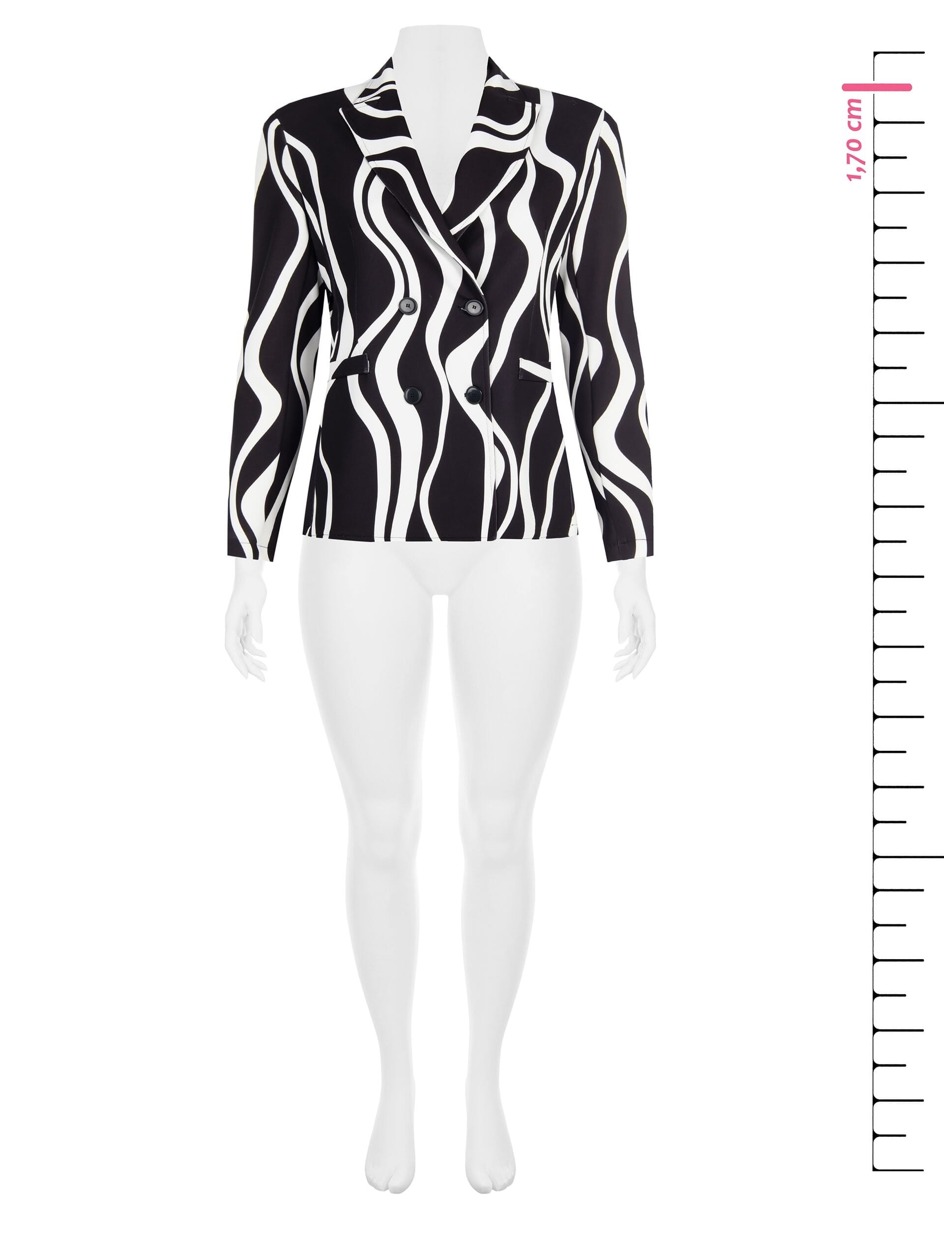 Rinascimento Curvy Crepe Double-breasted Scuba Blazer Jacket