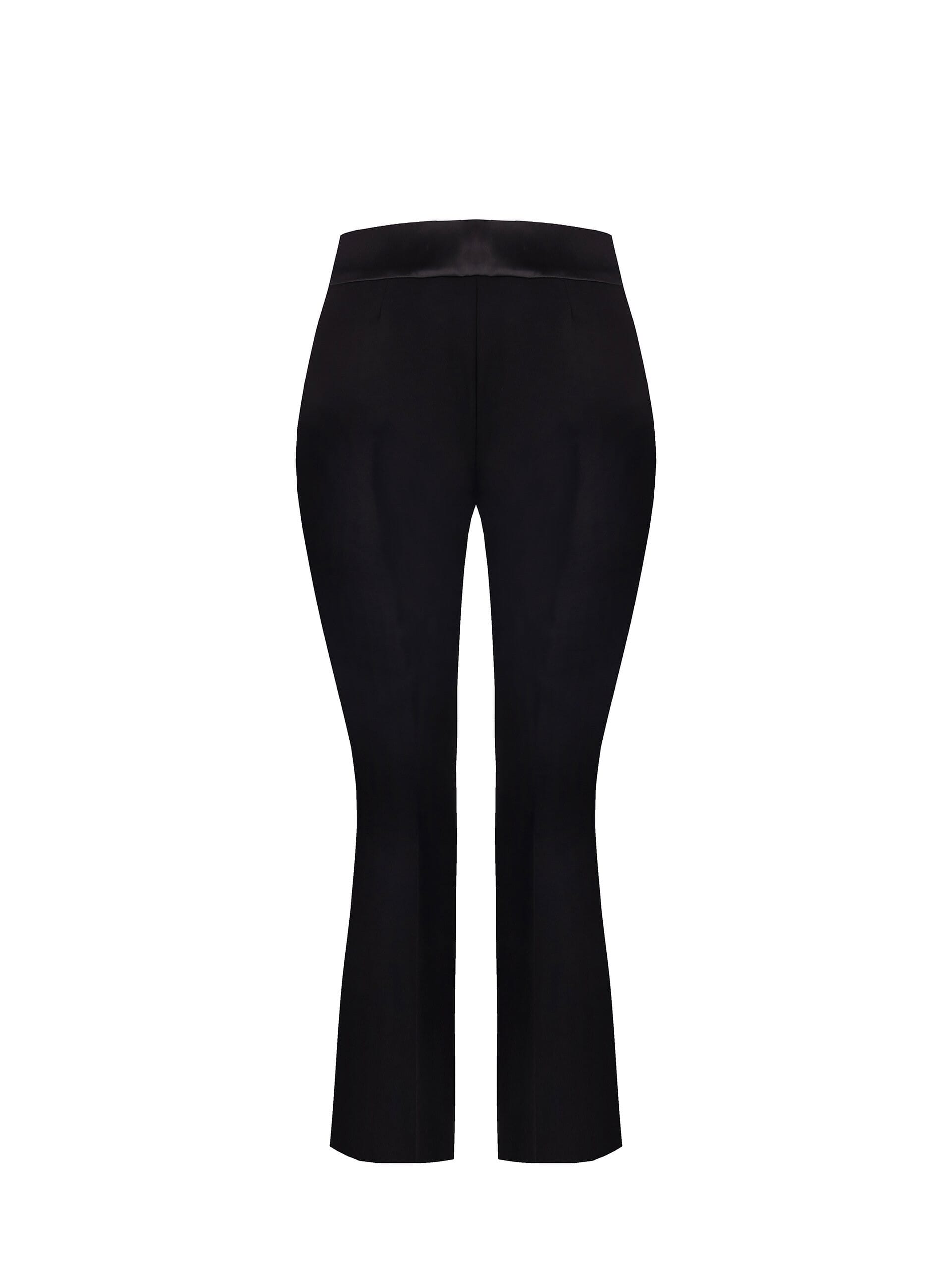 Pantaloni A Zampa In Scuba Crepe Con Vita In Raso Rinascimento Curvy