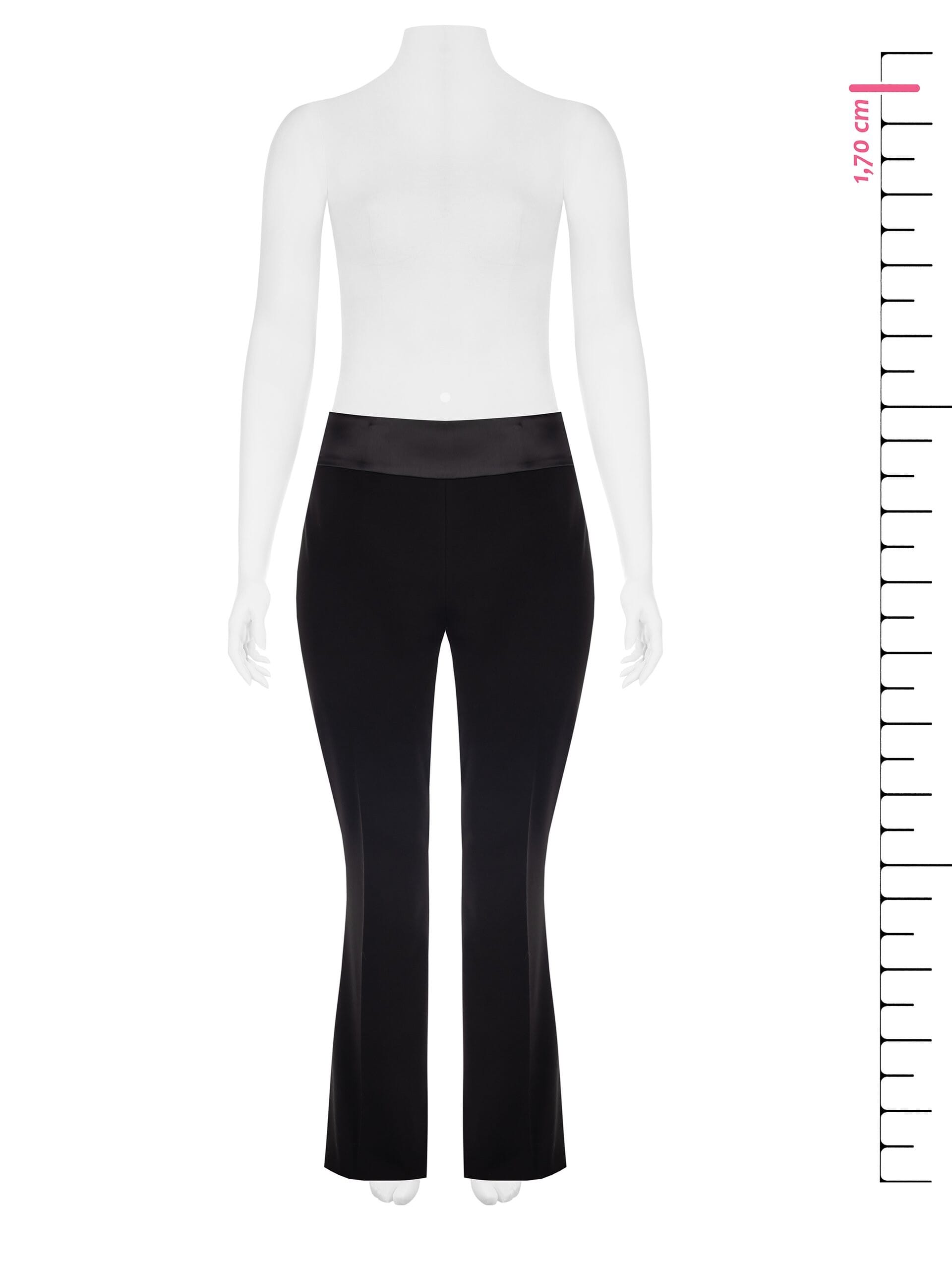 Pantaloni A Zampa In Scuba Crepe Con Vita In Raso Rinascimento Curvy