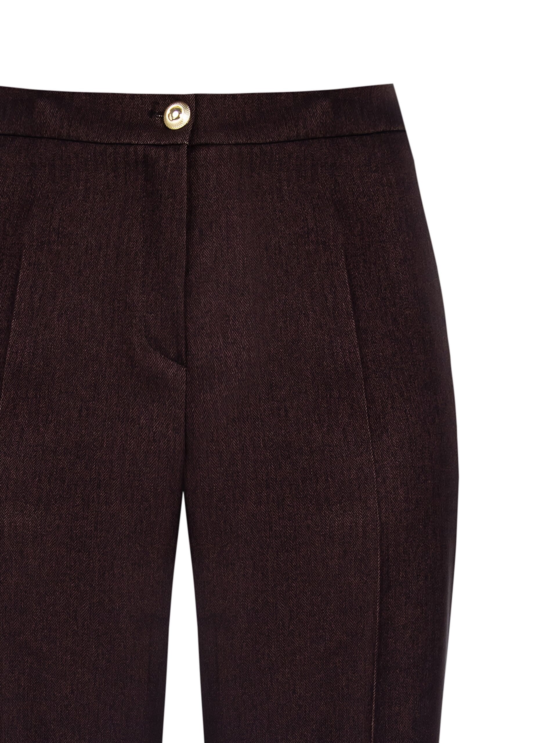 Pantaloni Palazzo In Tessuto Spinato Con Elastico Dietro Rinascimento Curvy