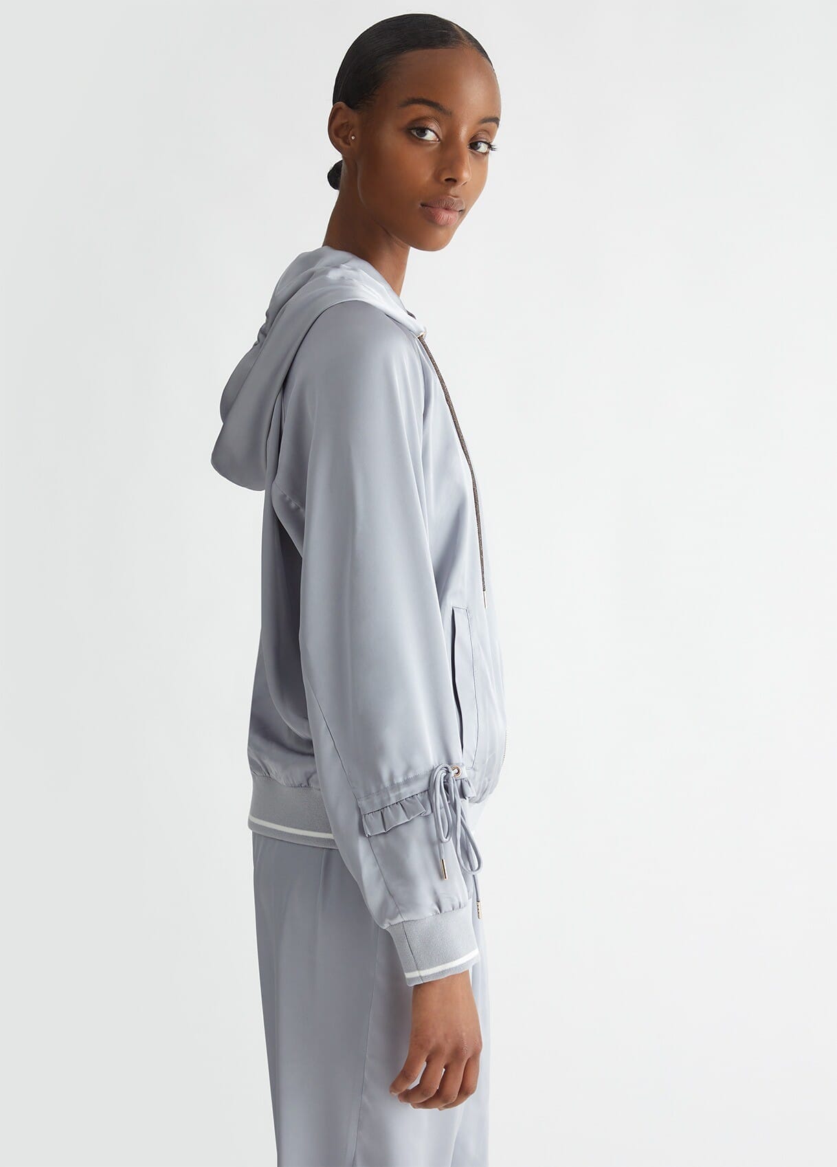 Felpa In Raso Con Cappuccio Liu Jo