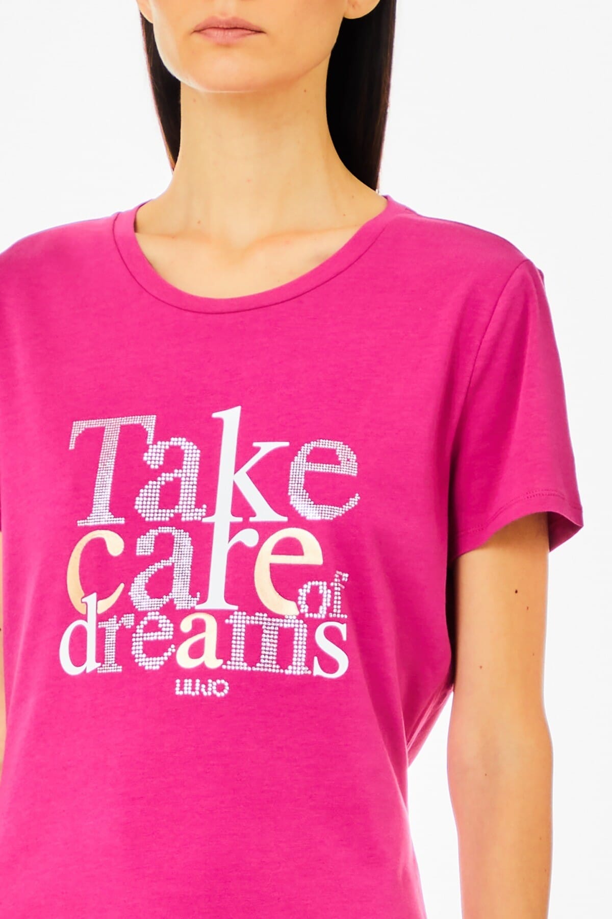 T-Shirt Con Stampa E Strass Liu Jo