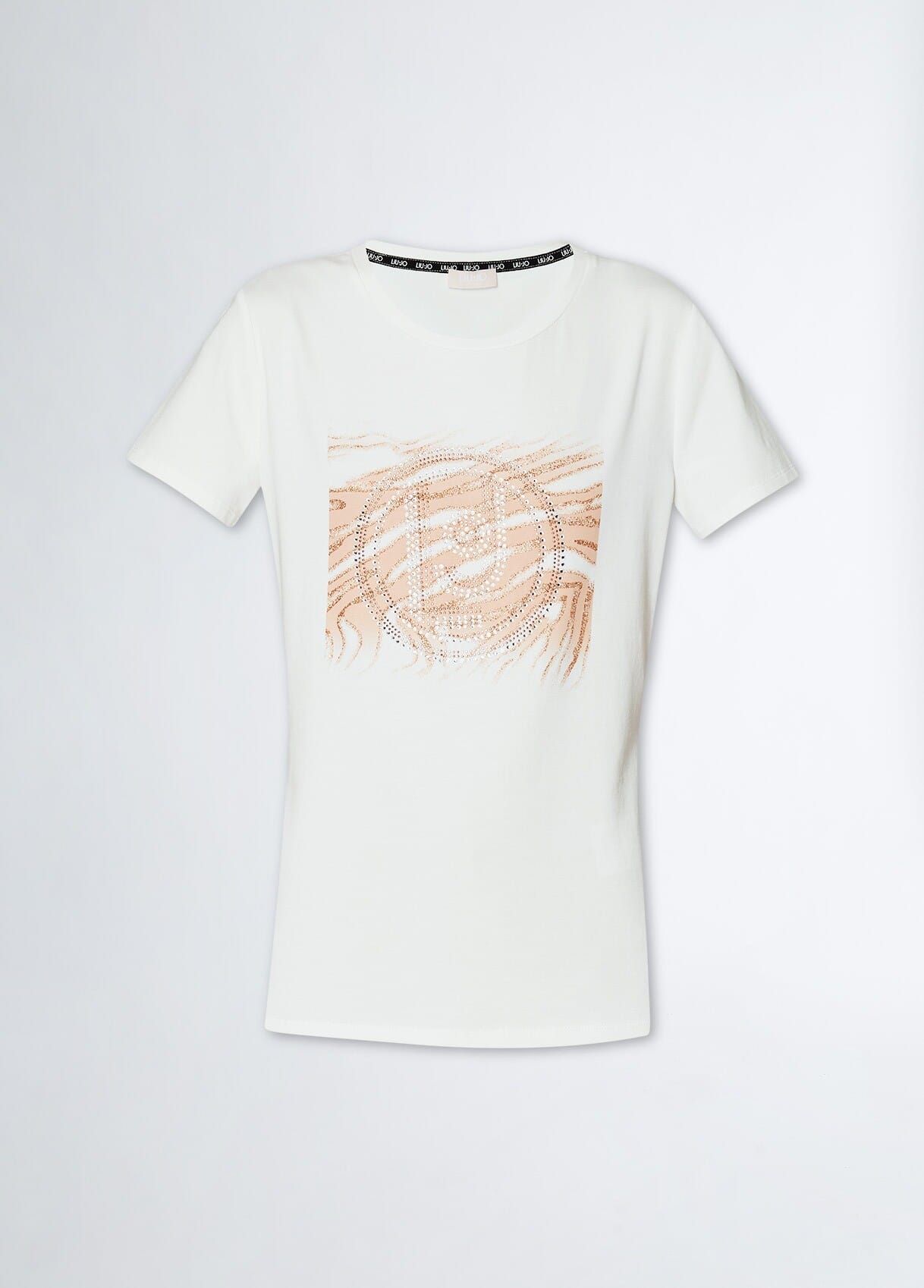 T-Shirt Con Logo E Strass Liu Jo