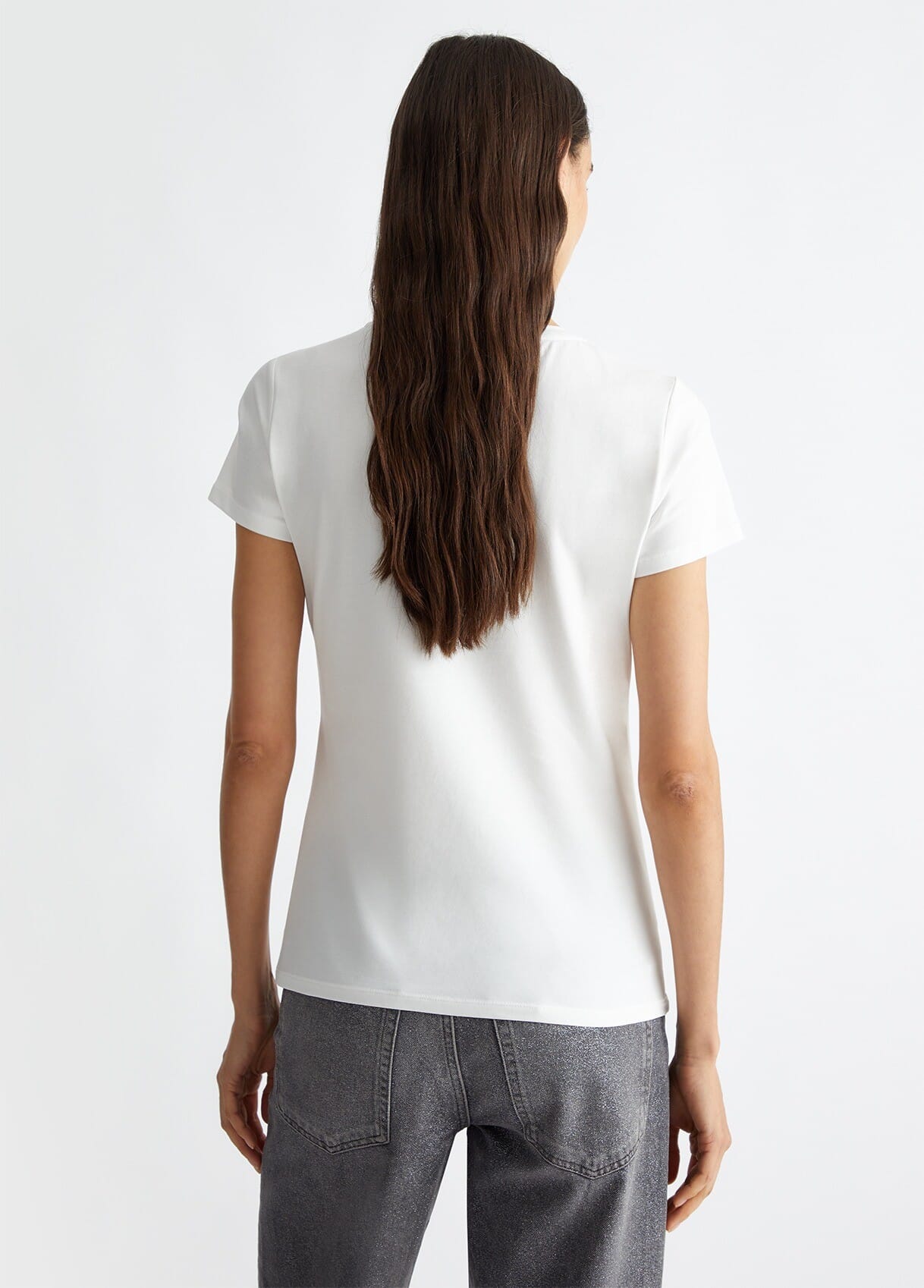 T-Shirt With Logo And Rhinestones Liu Jo