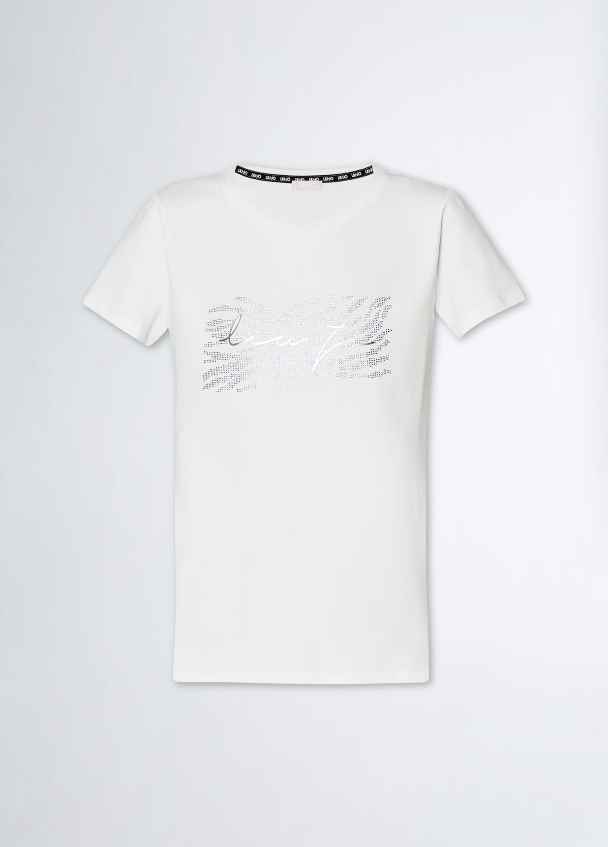 T-Shirt With Logo And Rhinestones Liu Jo