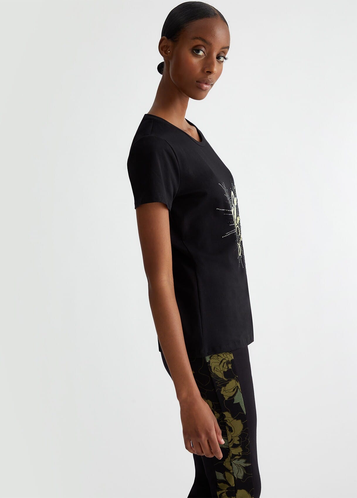 T-Shirt Con Stampa E Applicazioni Liu Jo