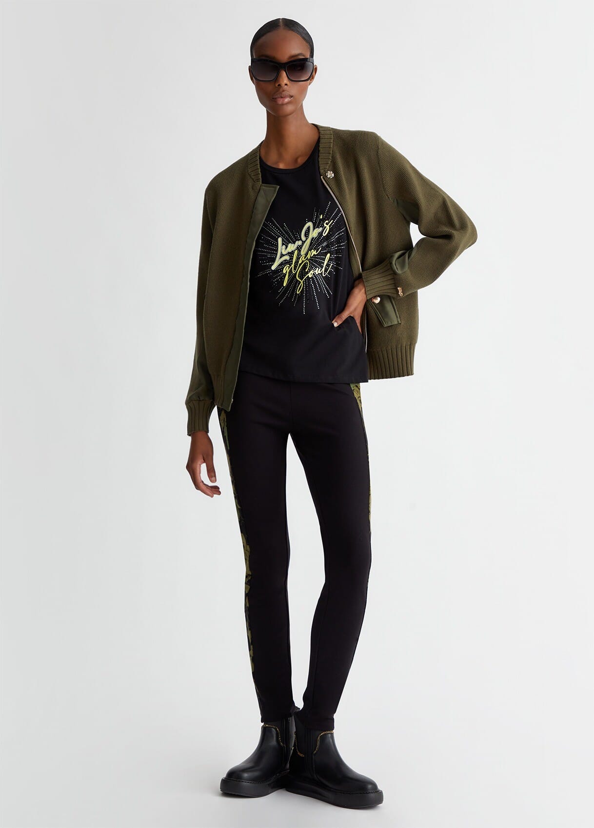 T-Shirt Con Stampa E Applicazioni Liu Jo