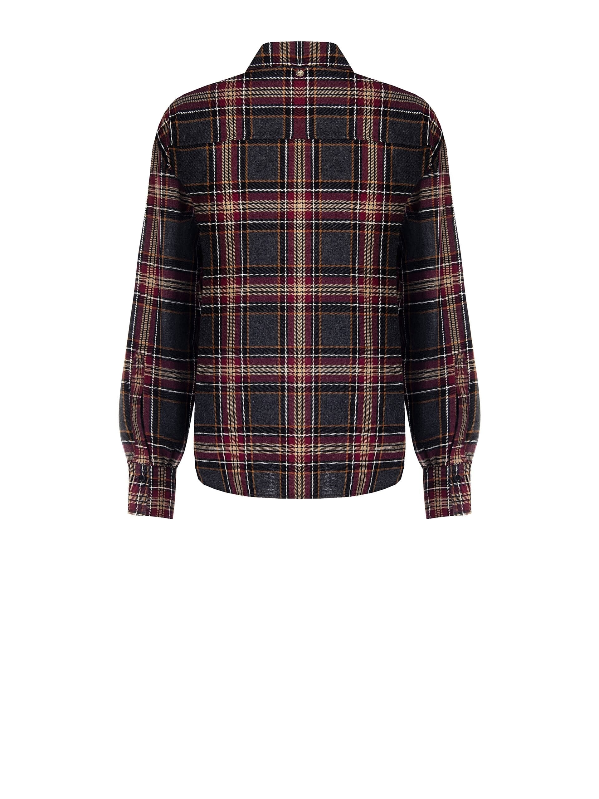 Cotton Blend Check Shirt With Beads And Rhinestones Rinascimento