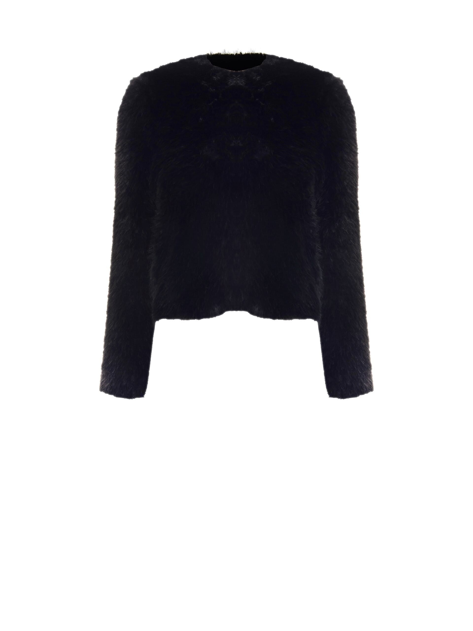 Manteau court en fourrure synthétique avec fermeture à crochets Rinascimento