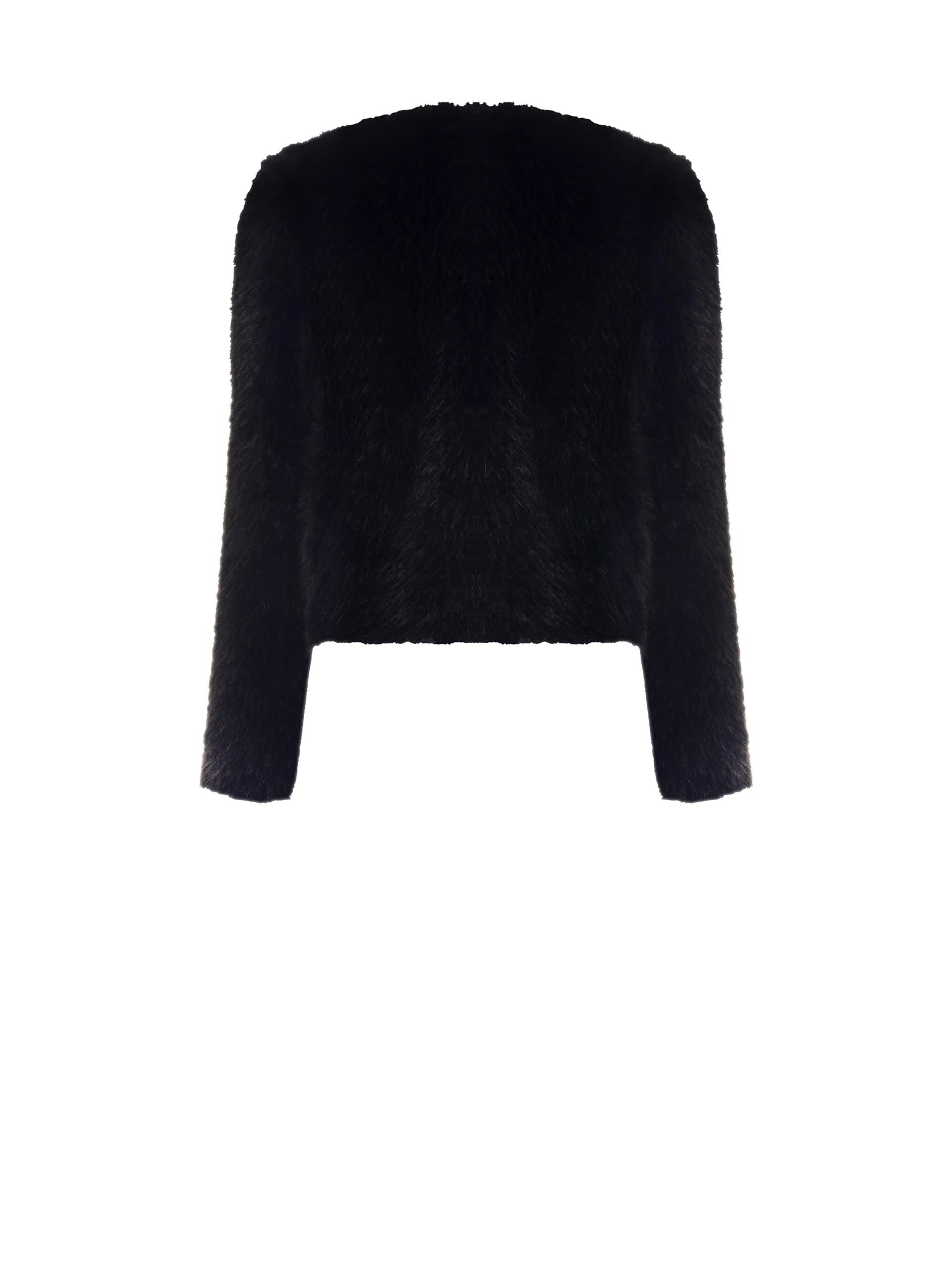 Manteau court en fourrure synthétique avec fermeture à crochets Rinascimento