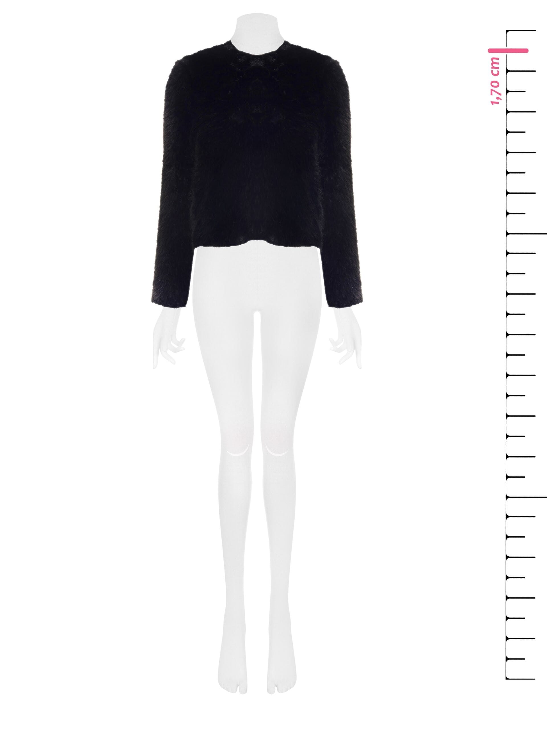 Manteau court en fourrure synthétique avec fermeture à crochets Rinascimento