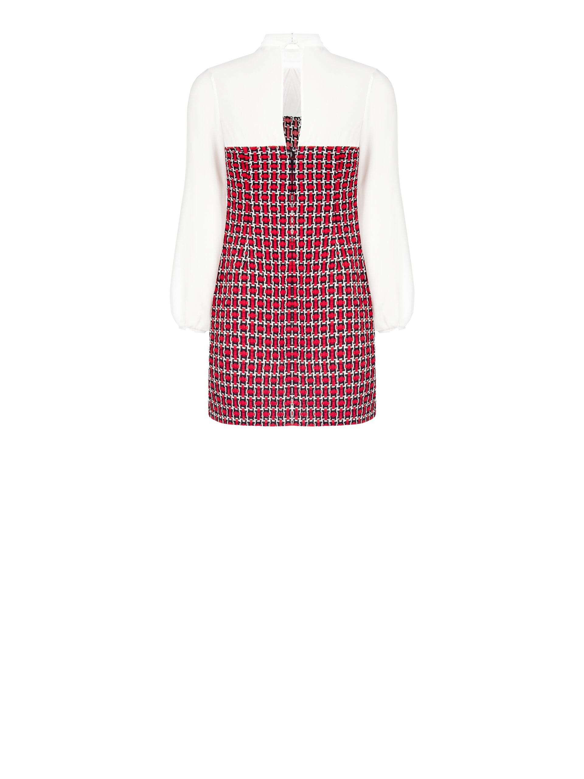 Short Tweed Sheath Dress With Lurex And Georgette Rinascimento