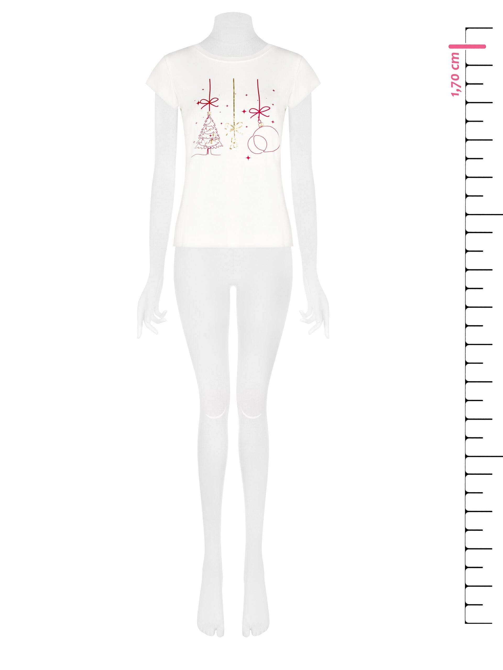 Cotton T-Shirt with Christmas RR Logo Print Rinascimento