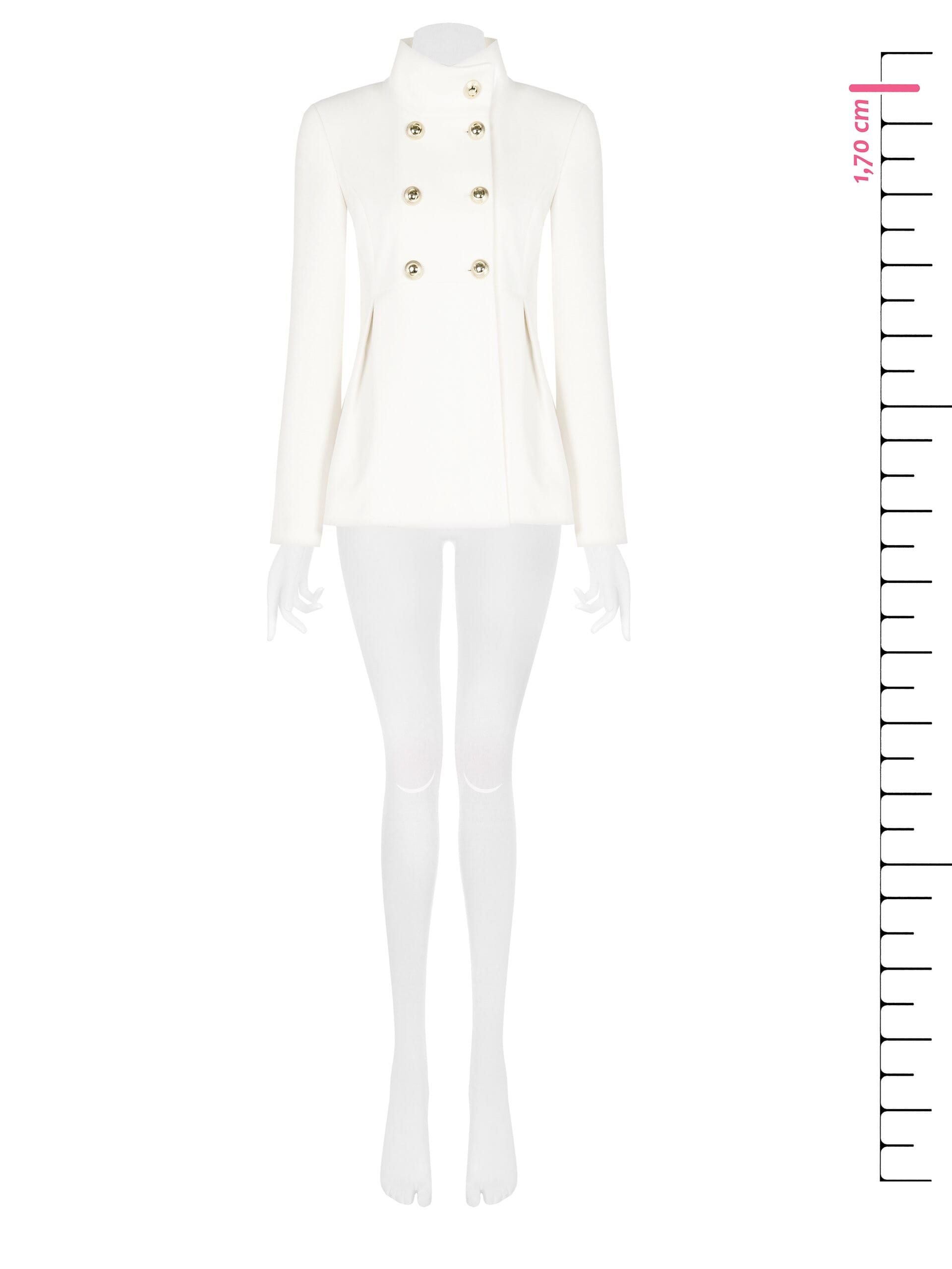 Short Velour Flared Coat With Gold Buttons Rinascimento