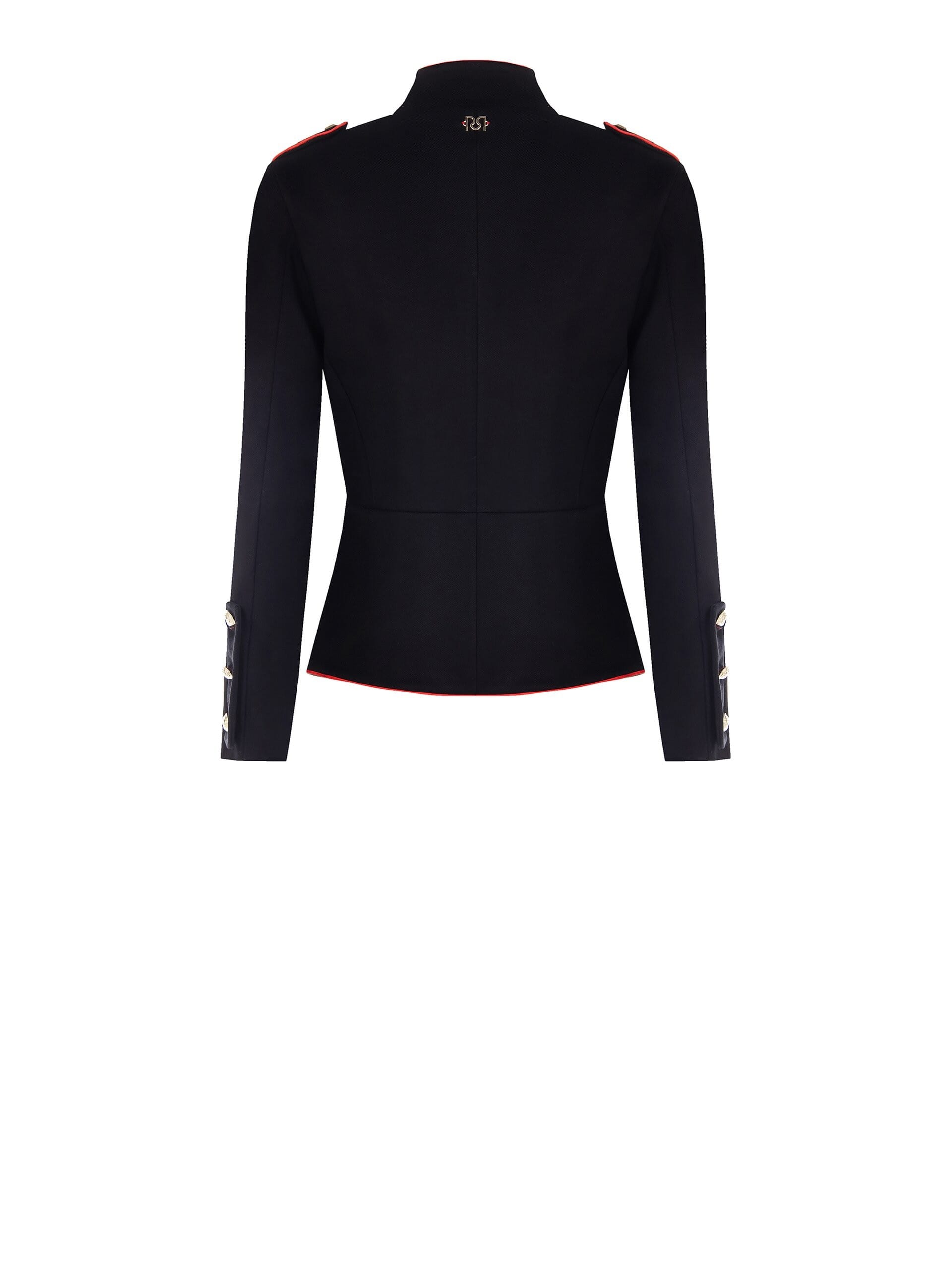 Short Pleated Jacket With Piping And Gold Buttons Rinascimento