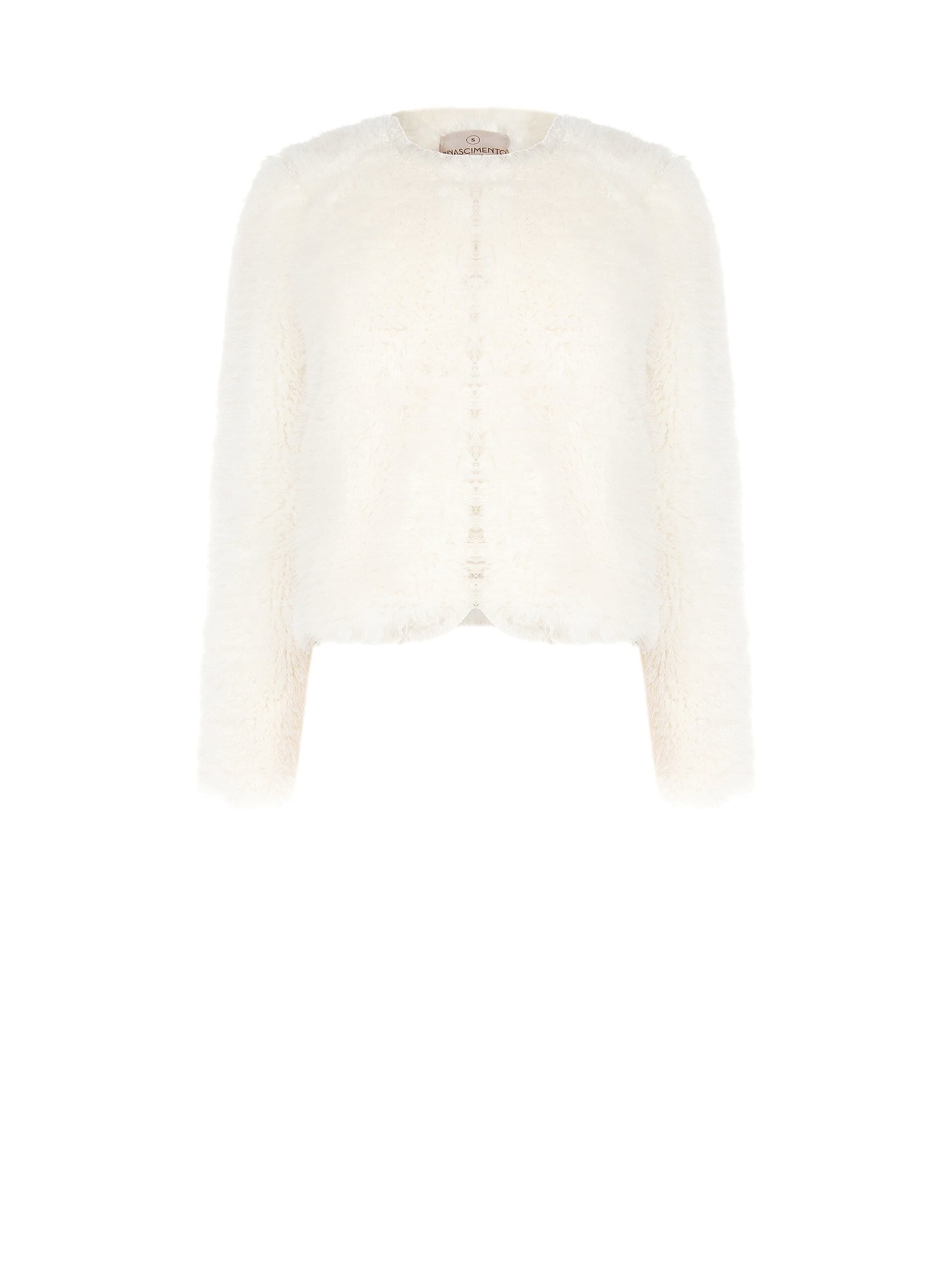 Manteau court en fourrure synthétique avec fermeture à crochets Rinascimento