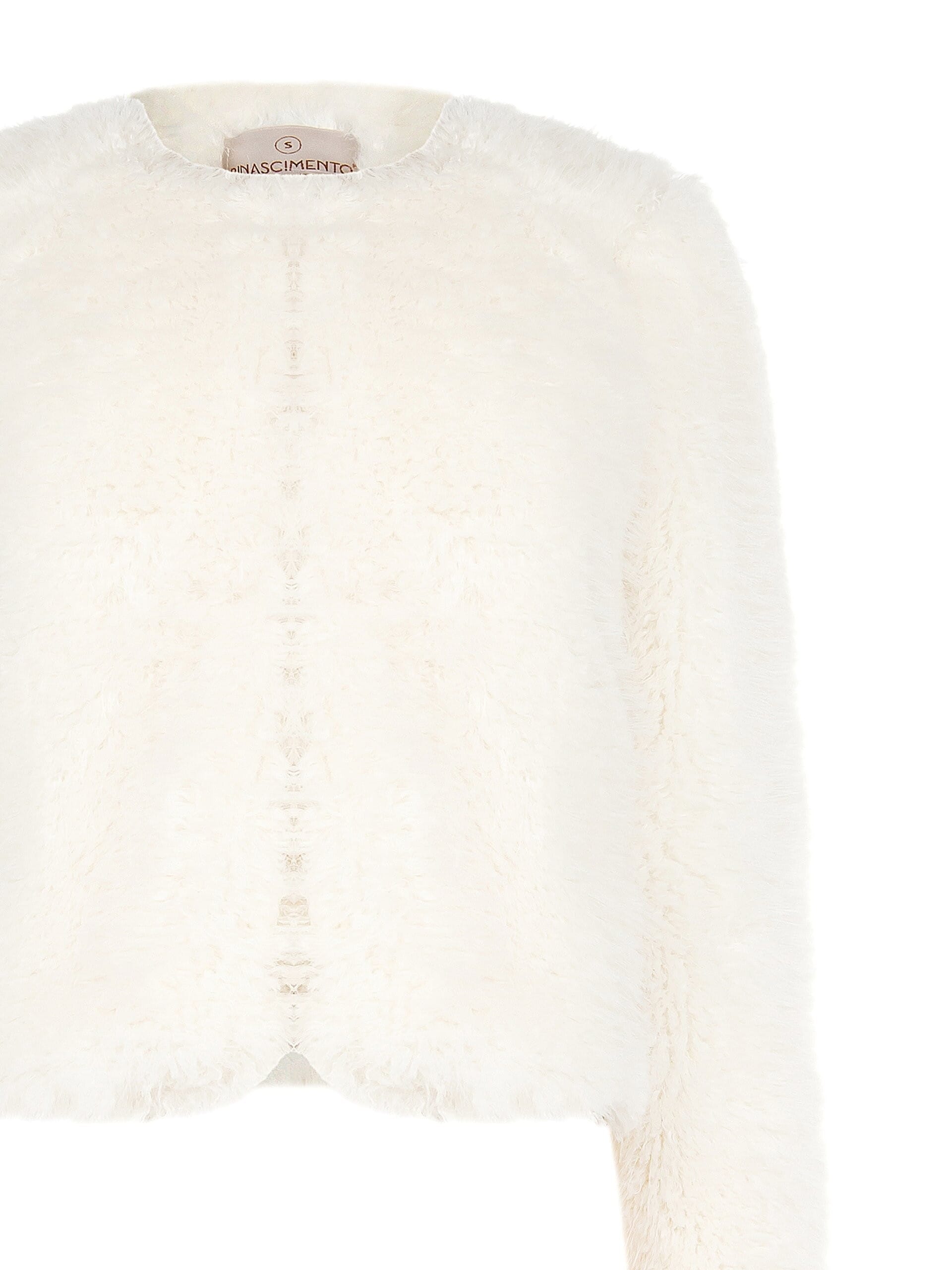 Manteau court en fourrure synthétique avec fermeture à crochets Rinascimento