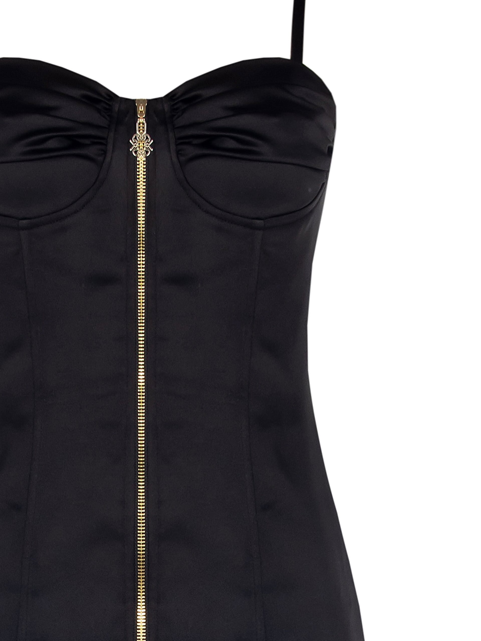 Abito Corto A Tubino In Raso Con Spacco Rinascimento