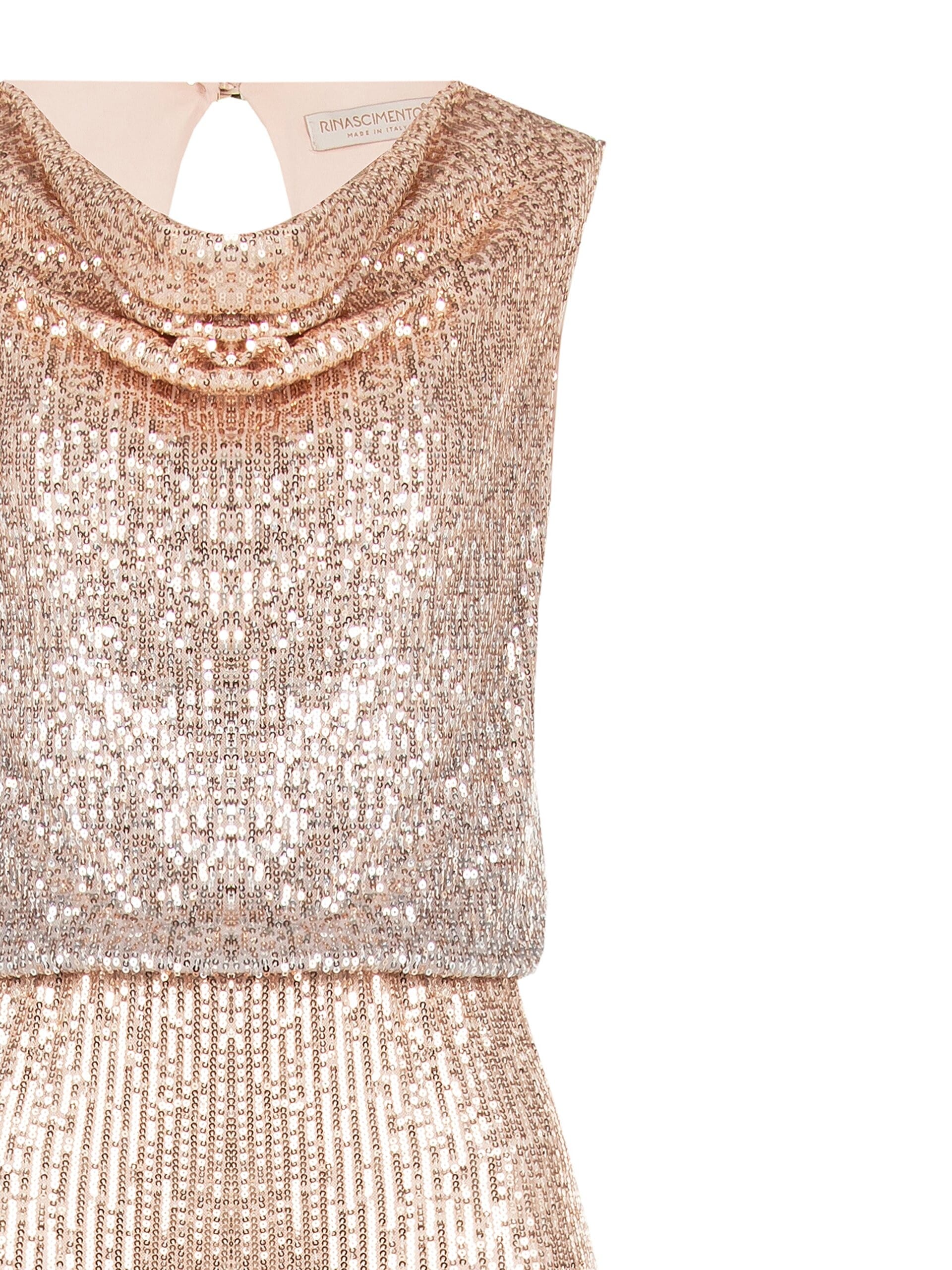 Tuta Intera Dritta Ricoperta Di Paillettes Sfumate Con Cut-Out Dietro Rinascimento