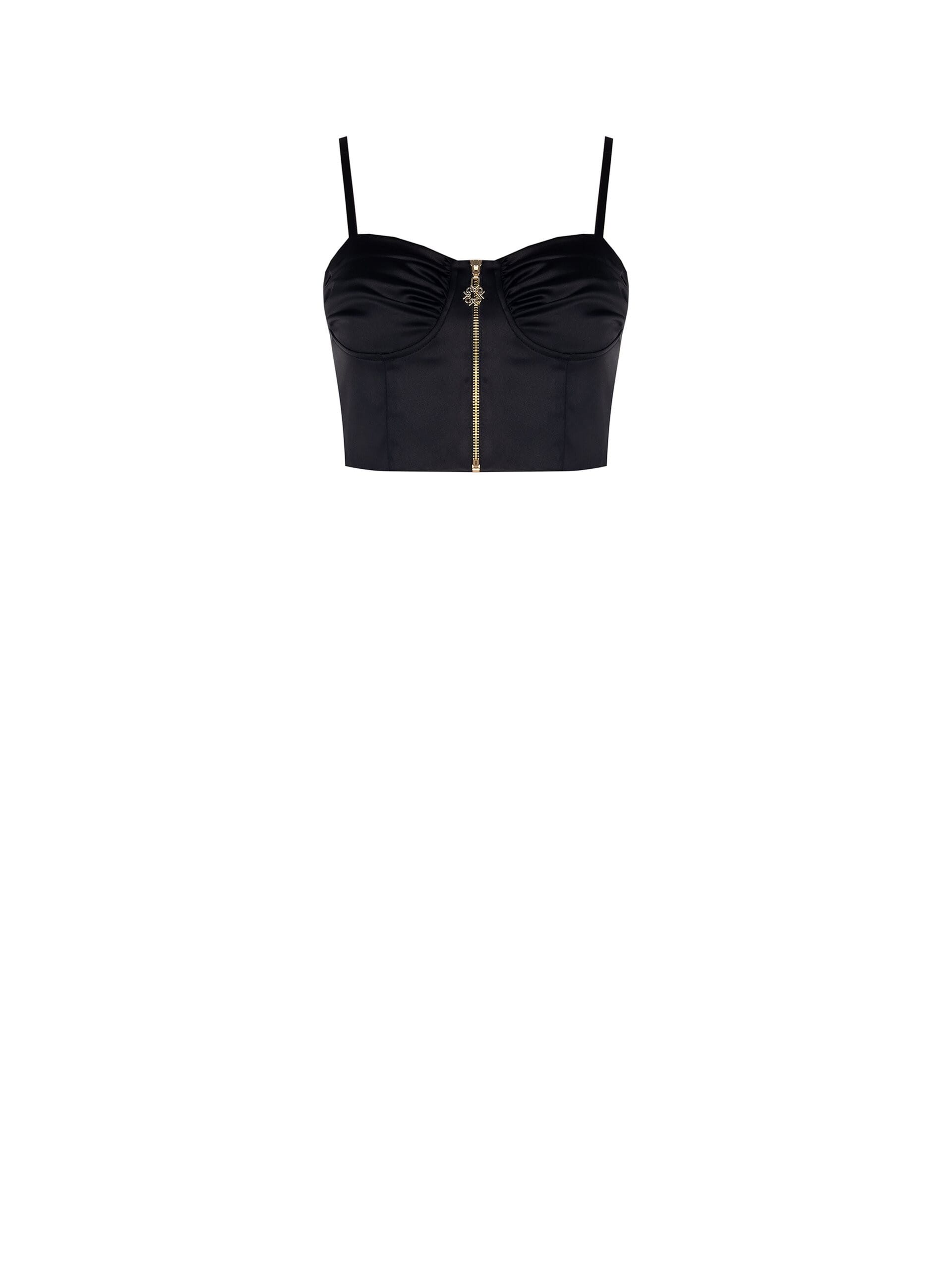 Crop Top Bustier In Raso Rinascimento