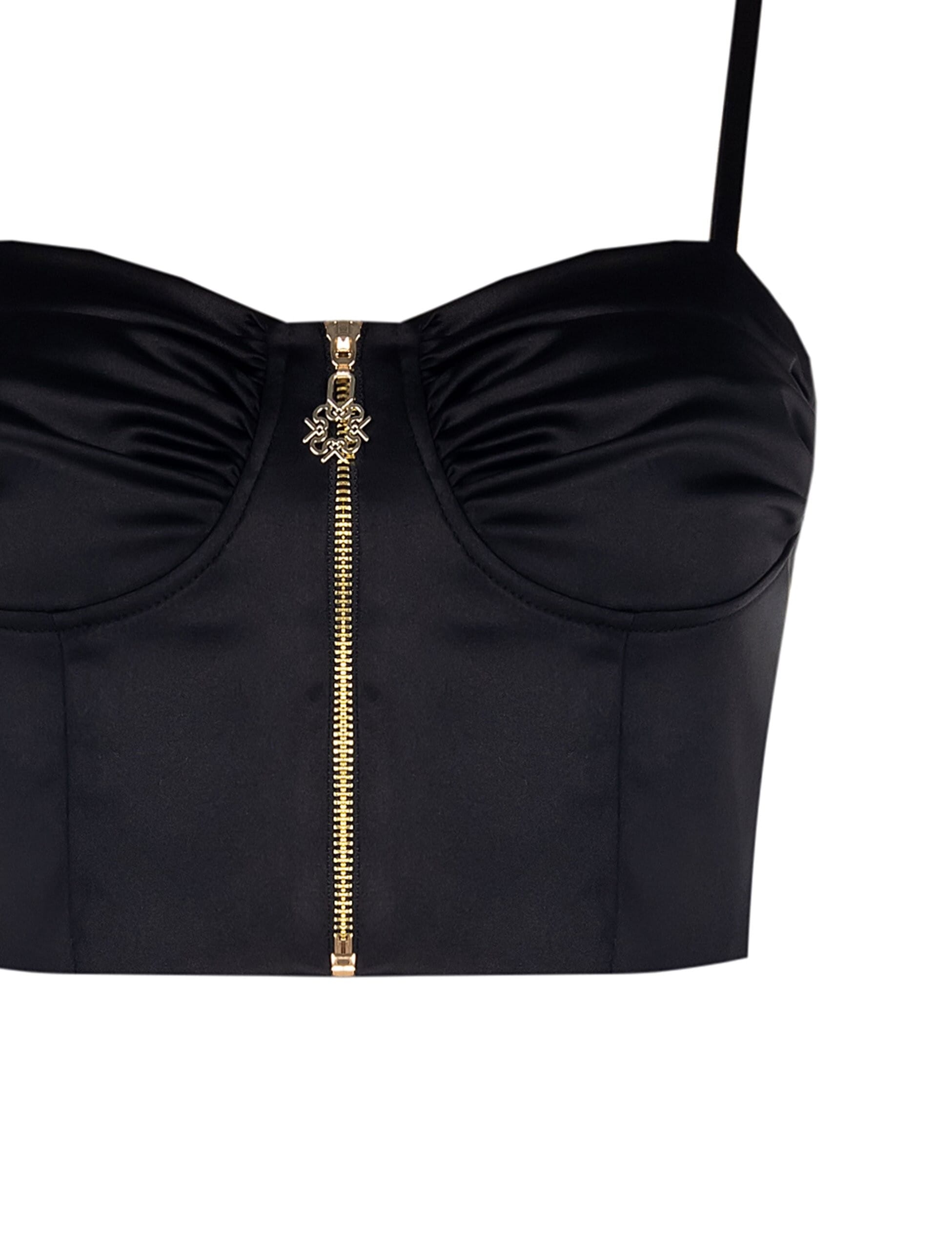 Crop Top Bustier In Raso Rinascimento