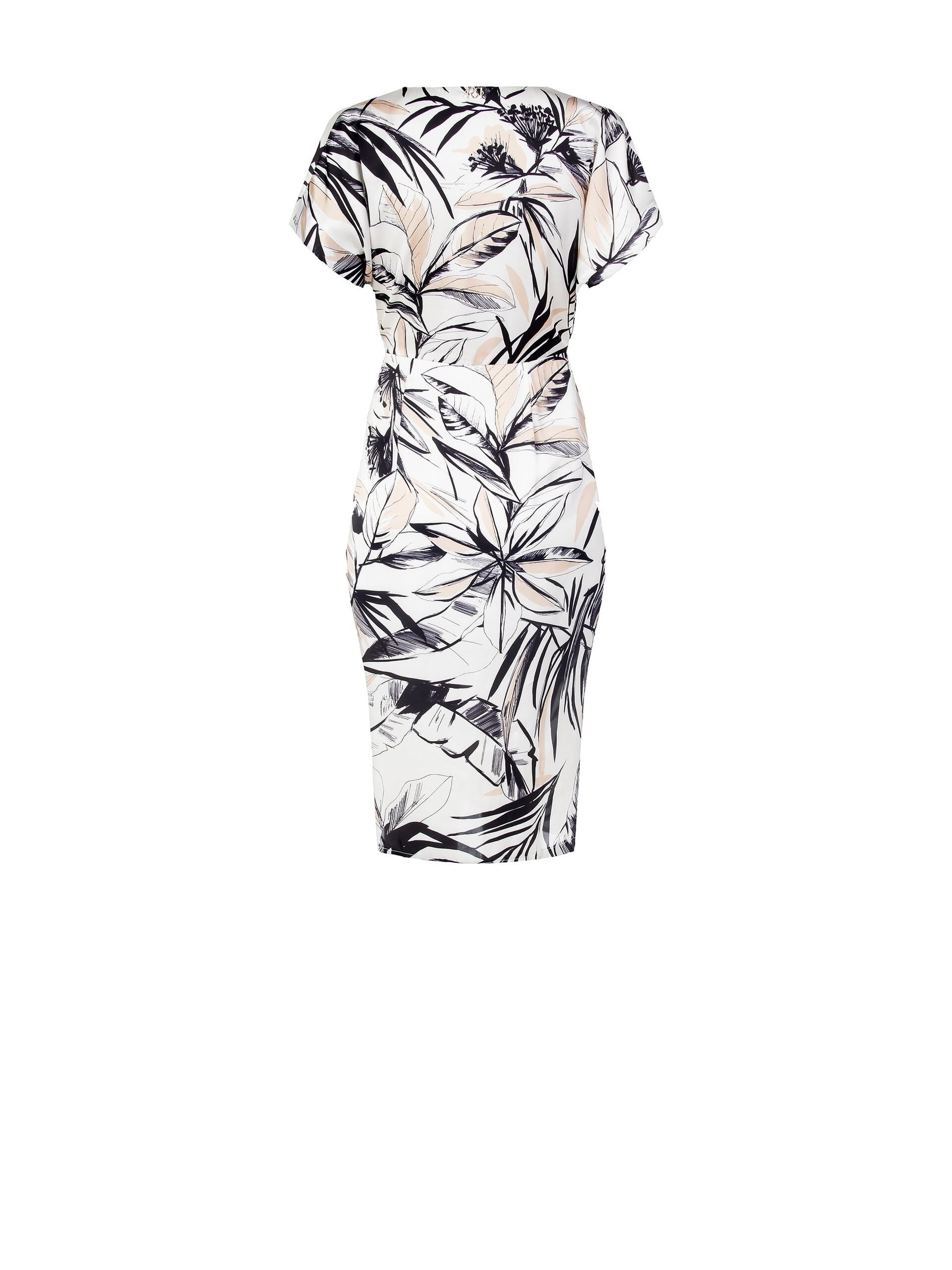 Abito A Portafoglio In Raso Con Nodo E Scollo Incrociato Rinascimento