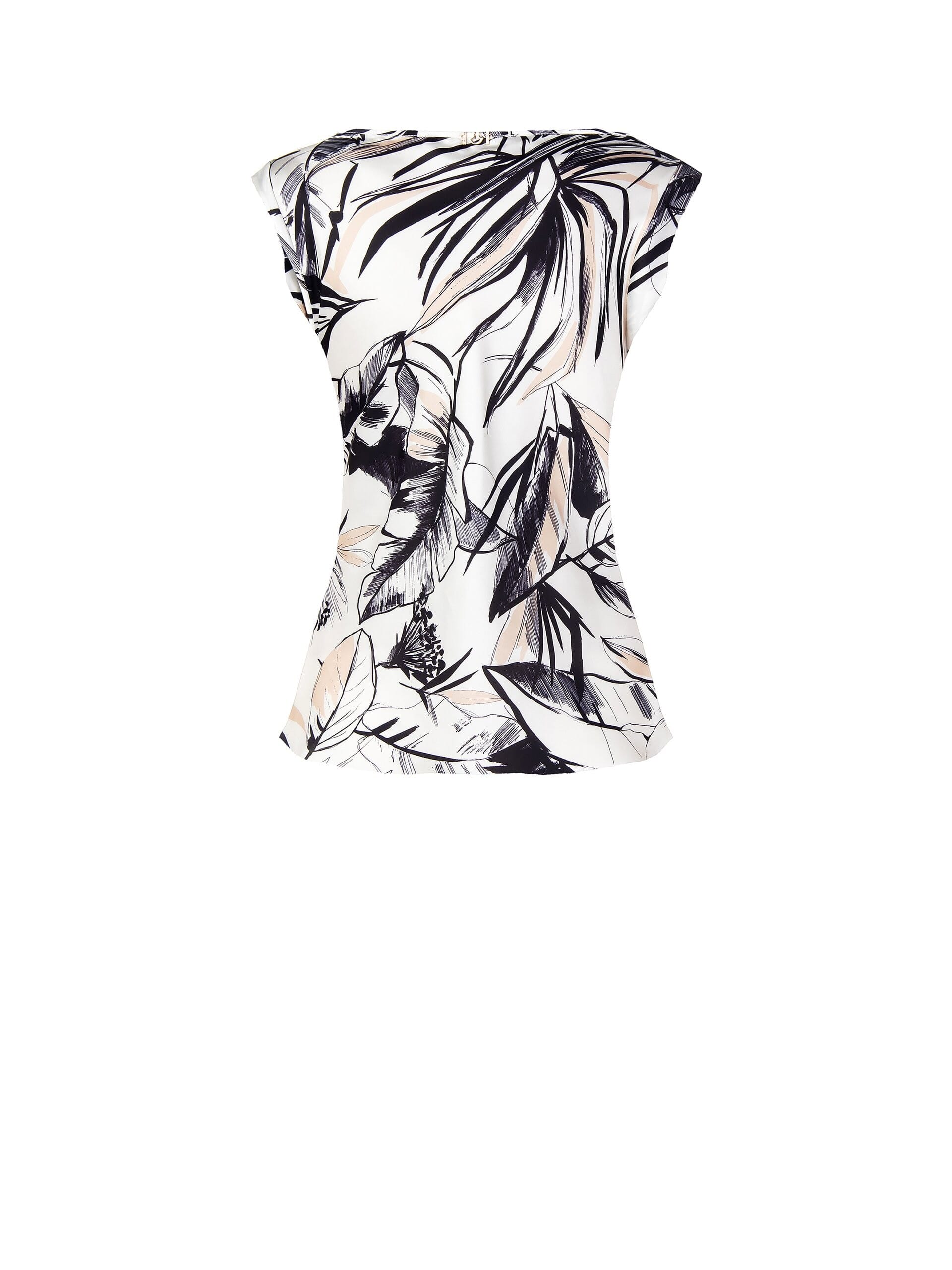 Blusa Sfiancata In Raso Con Scollo Ad Anello Rinascimento