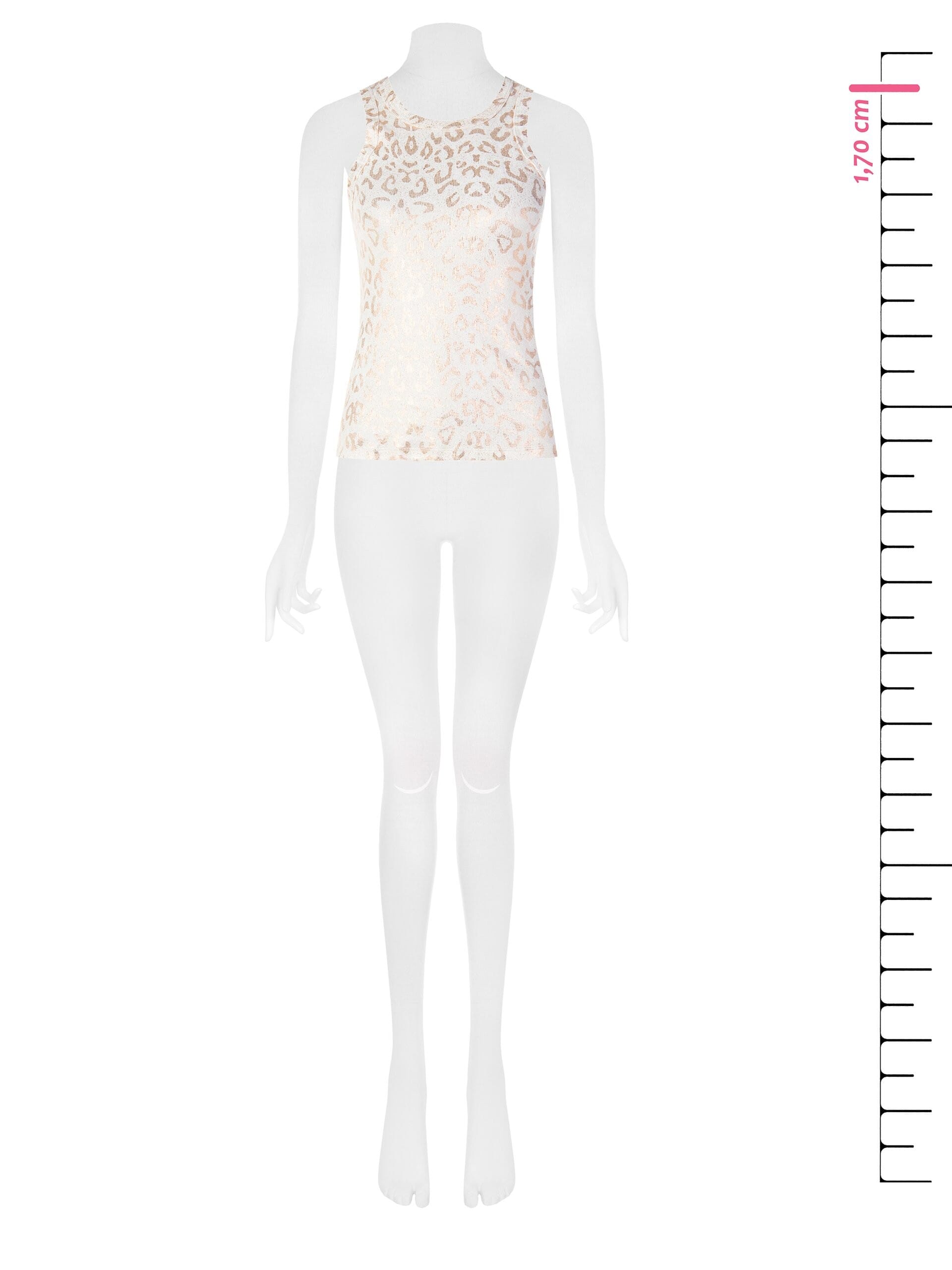 Top Aderente A Costine In Cotone Con Pattern Maculato Laminato Rinascimento