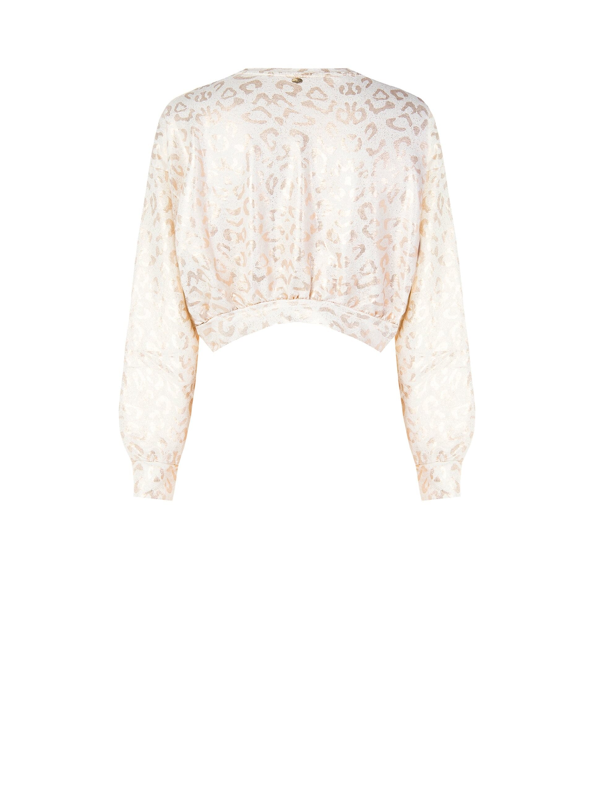 Felpa Corta A Palloncino In Cotone Con Pattern Maculato Laminato Rinascimento