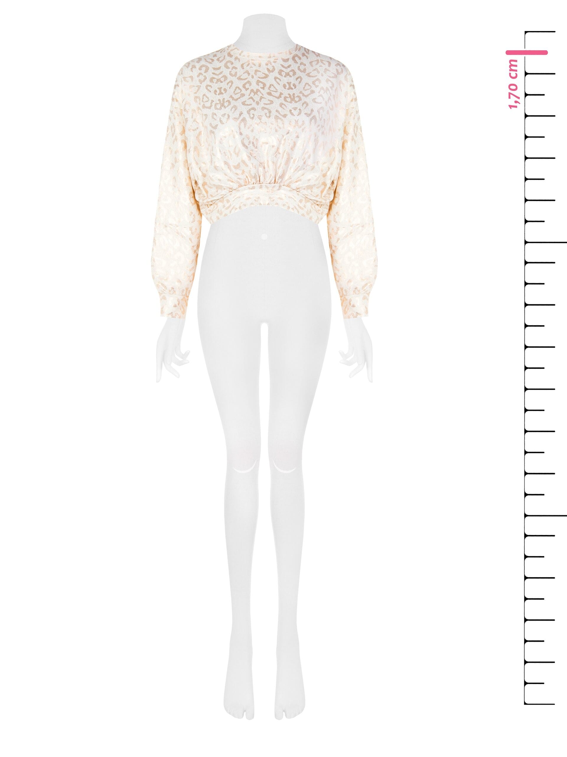 Felpa Corta A Palloncino In Cotone Con Pattern Maculato Laminato Rinascimento