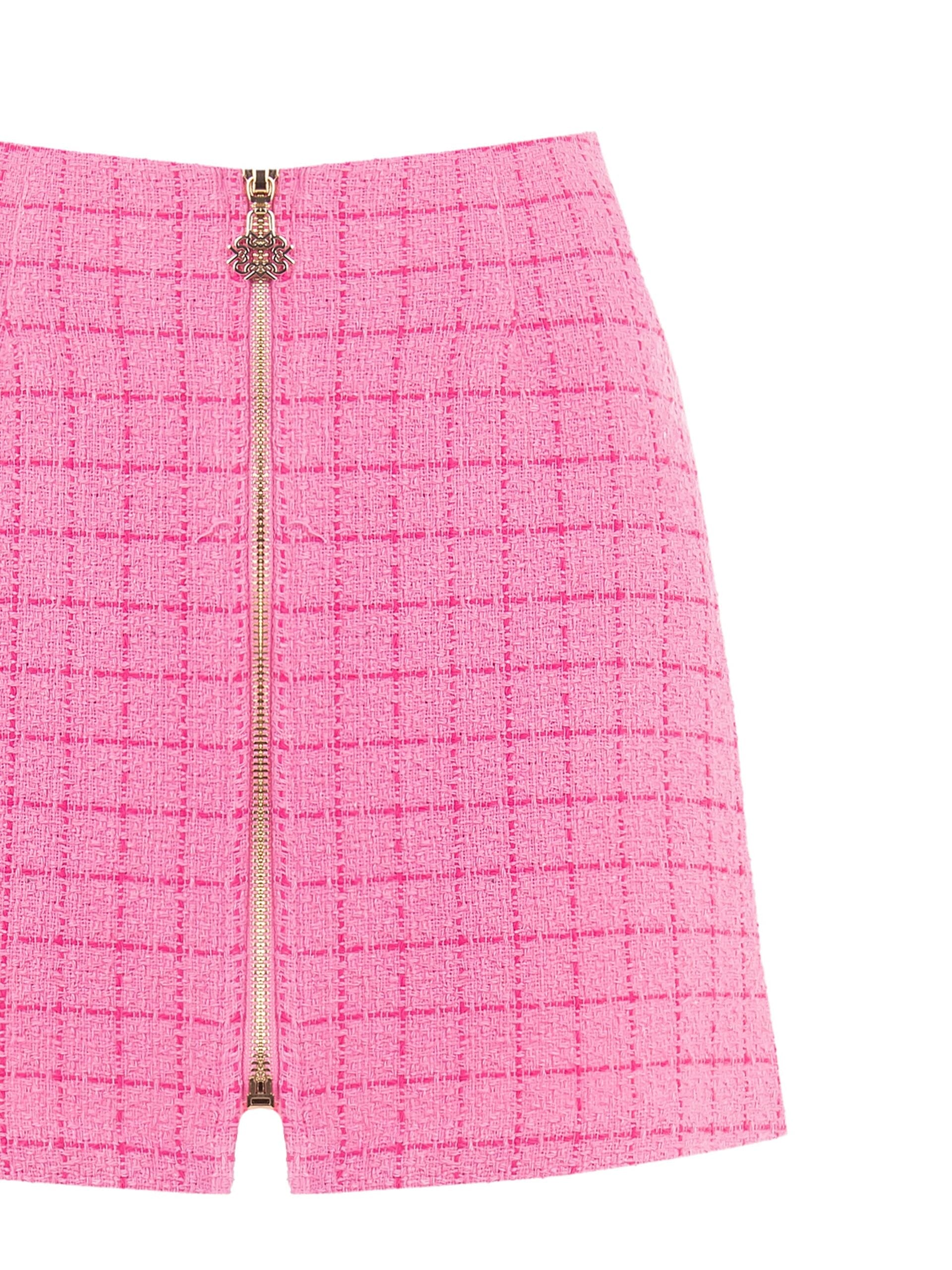 Minigonna A Trapezio In Tweed Con Zip Logo Rinascimento