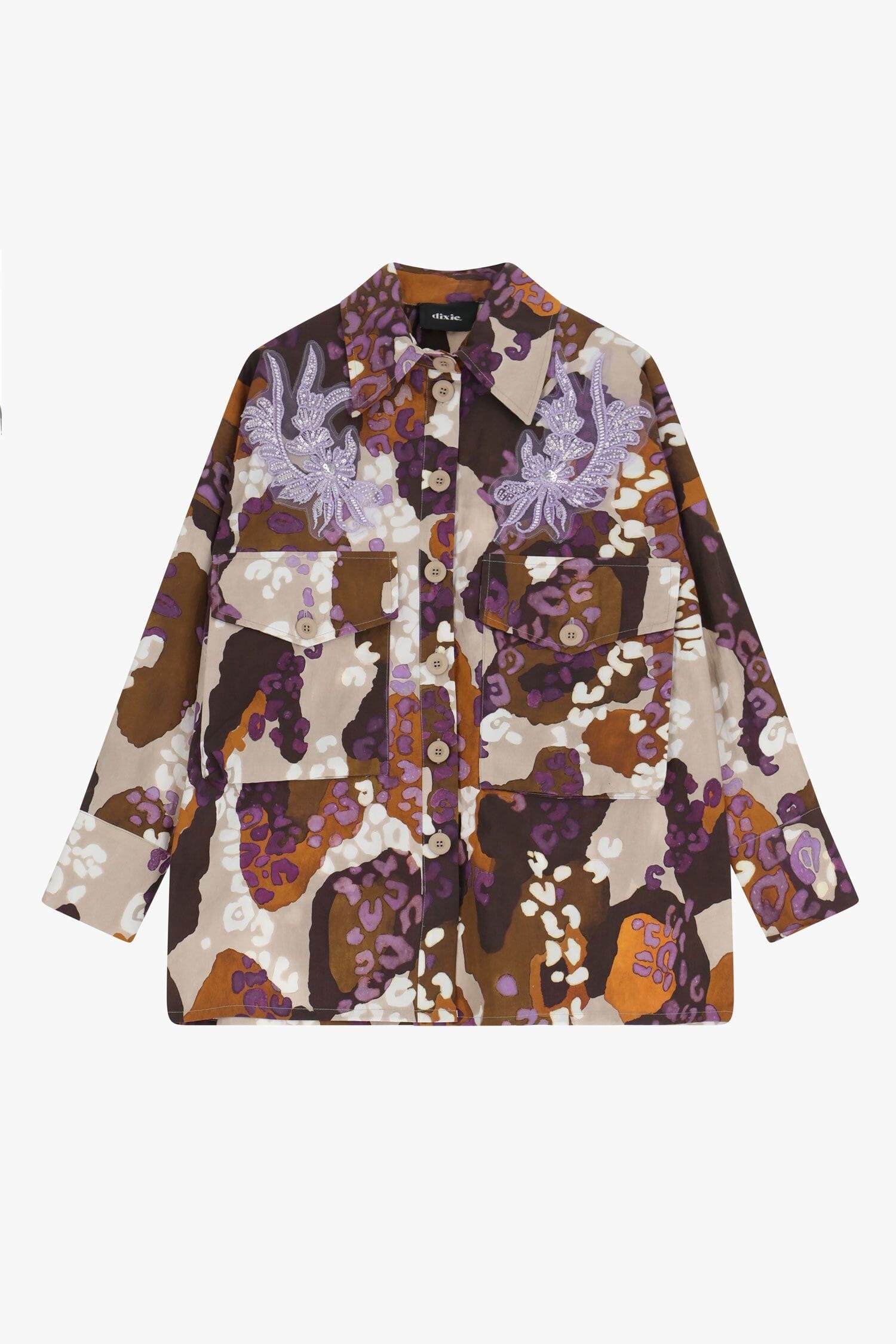 Camicia Lunga Stampata Con Maxi Tasche Dixie