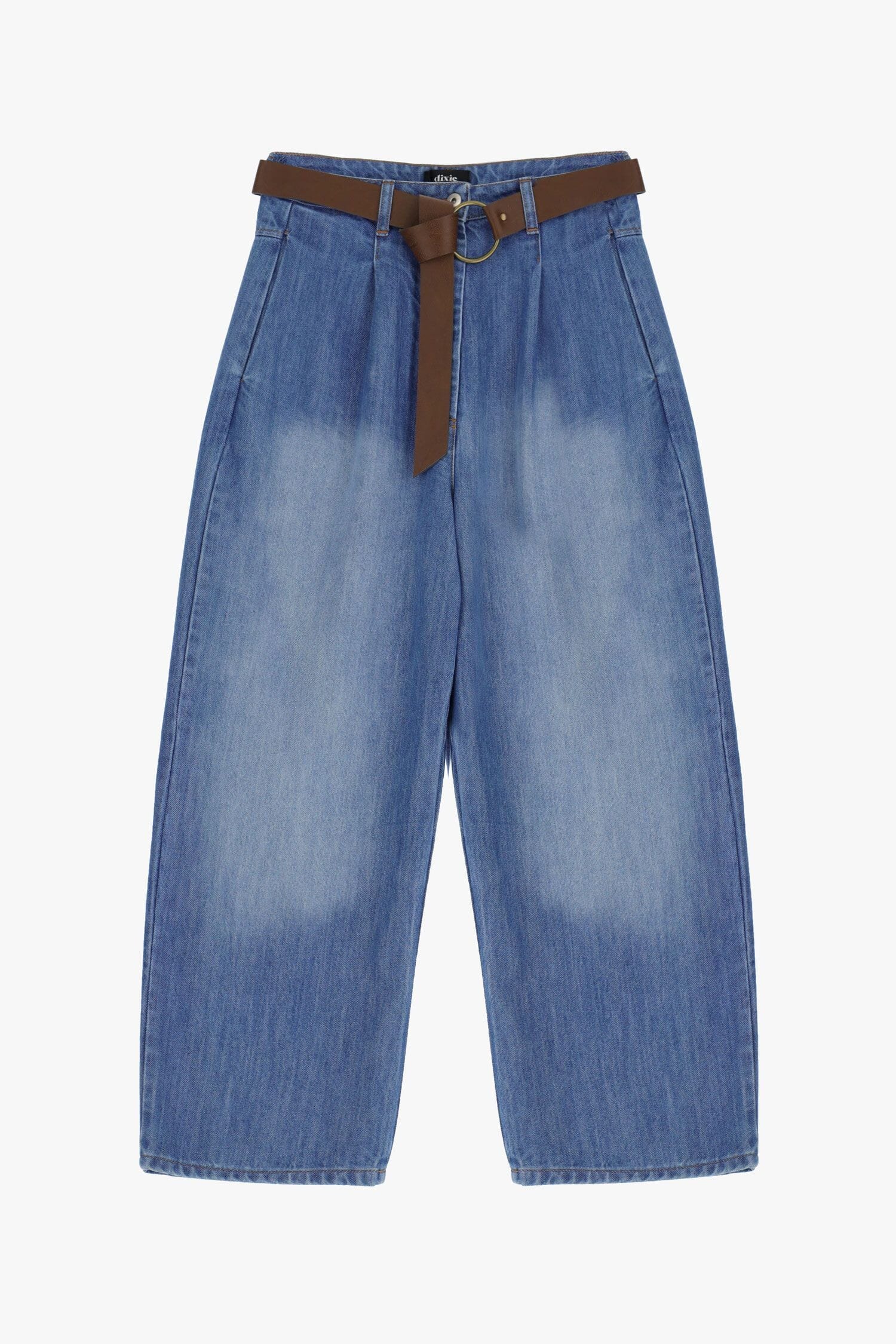 Jeans A Gamba Larga E Vita Arricciata Dixie