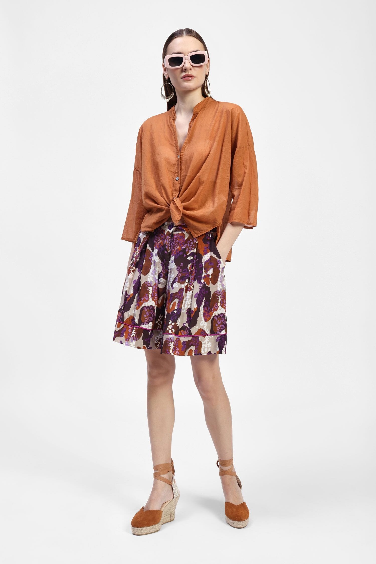 Bermuda Shorts With Print And Dixie Buttons