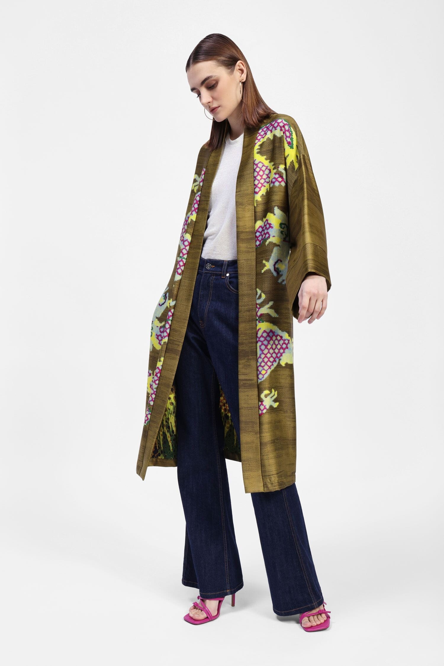 Cappotto Ricamato Senza Chiusura Dixie