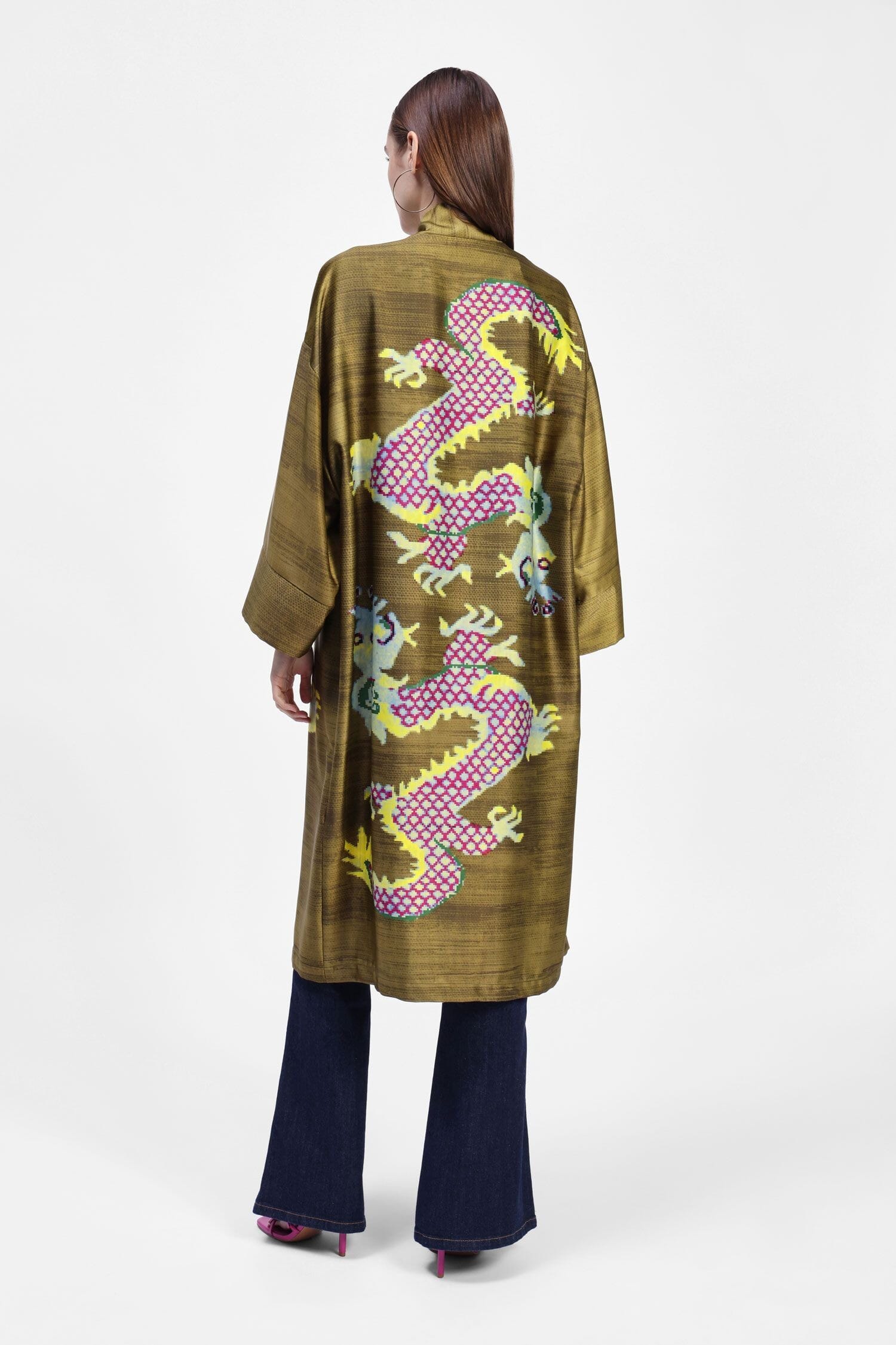 Cappotto Ricamato Senza Chiusura Dixie