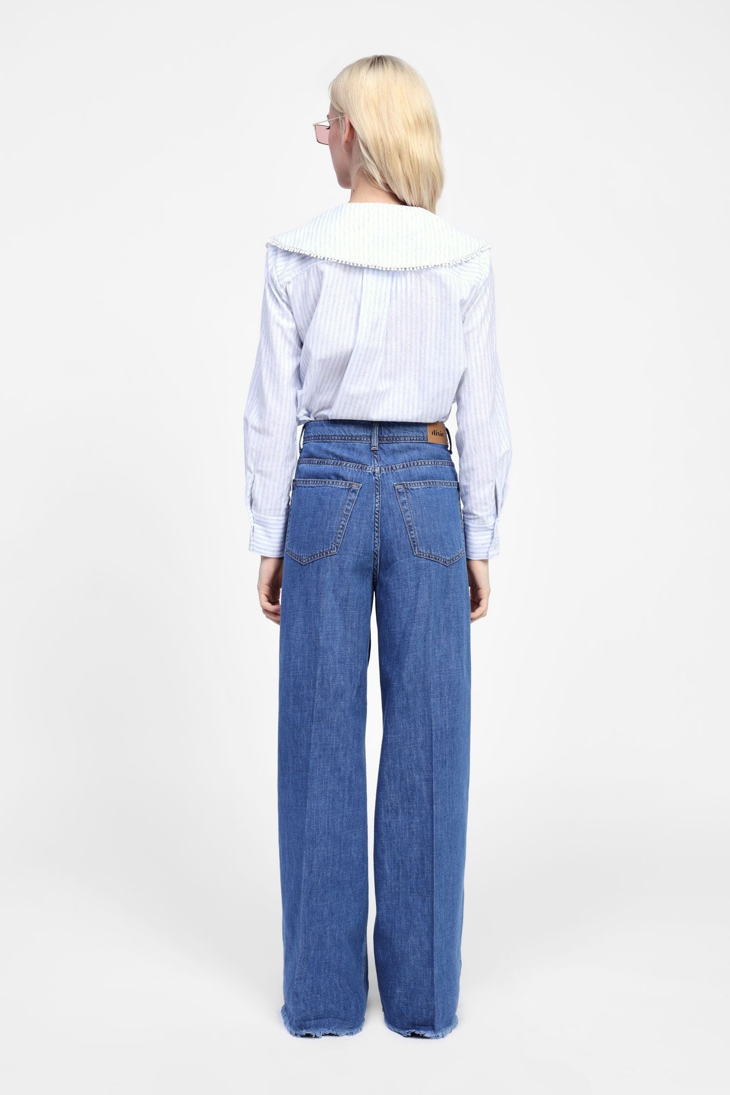 Jeans A Gamba Larga Dritta E Vita Alta Dixie